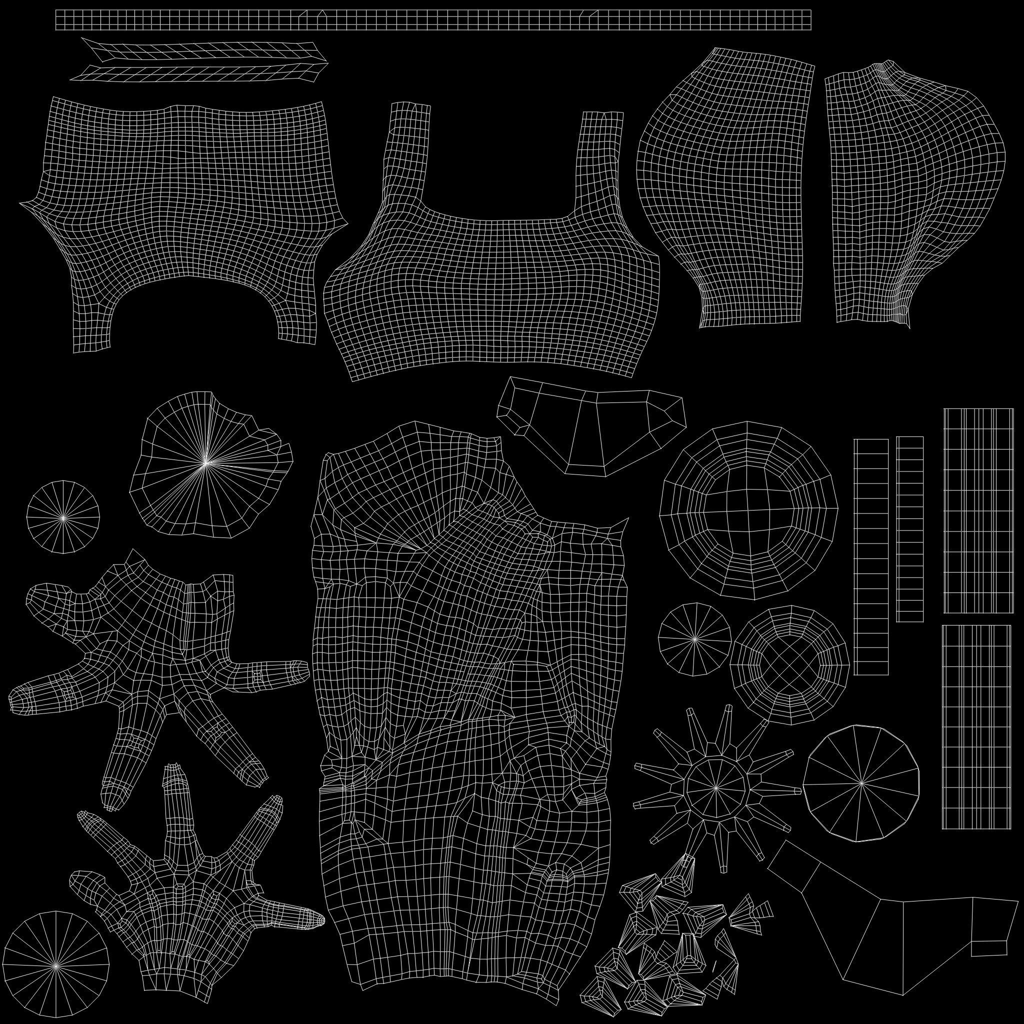 Bionic Outfit Low-poly 3D model_17