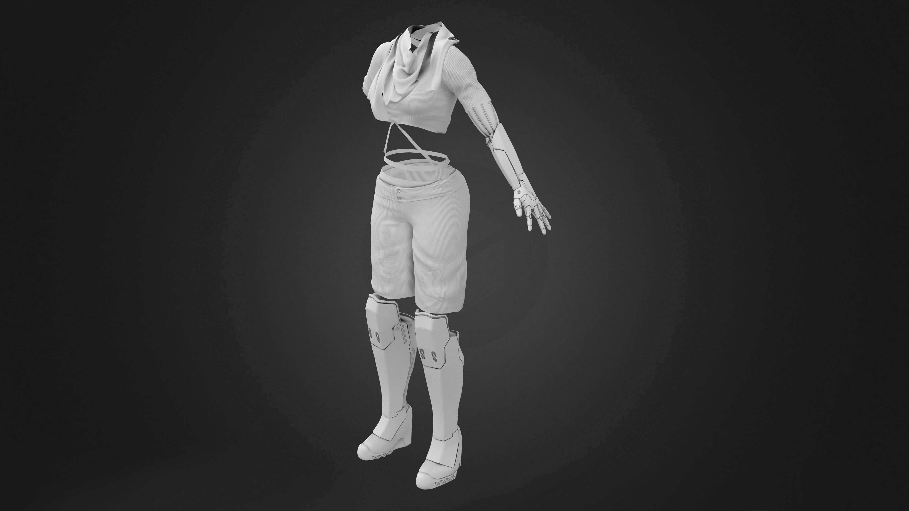 Bionic Outfit Low-poly 3D model_13