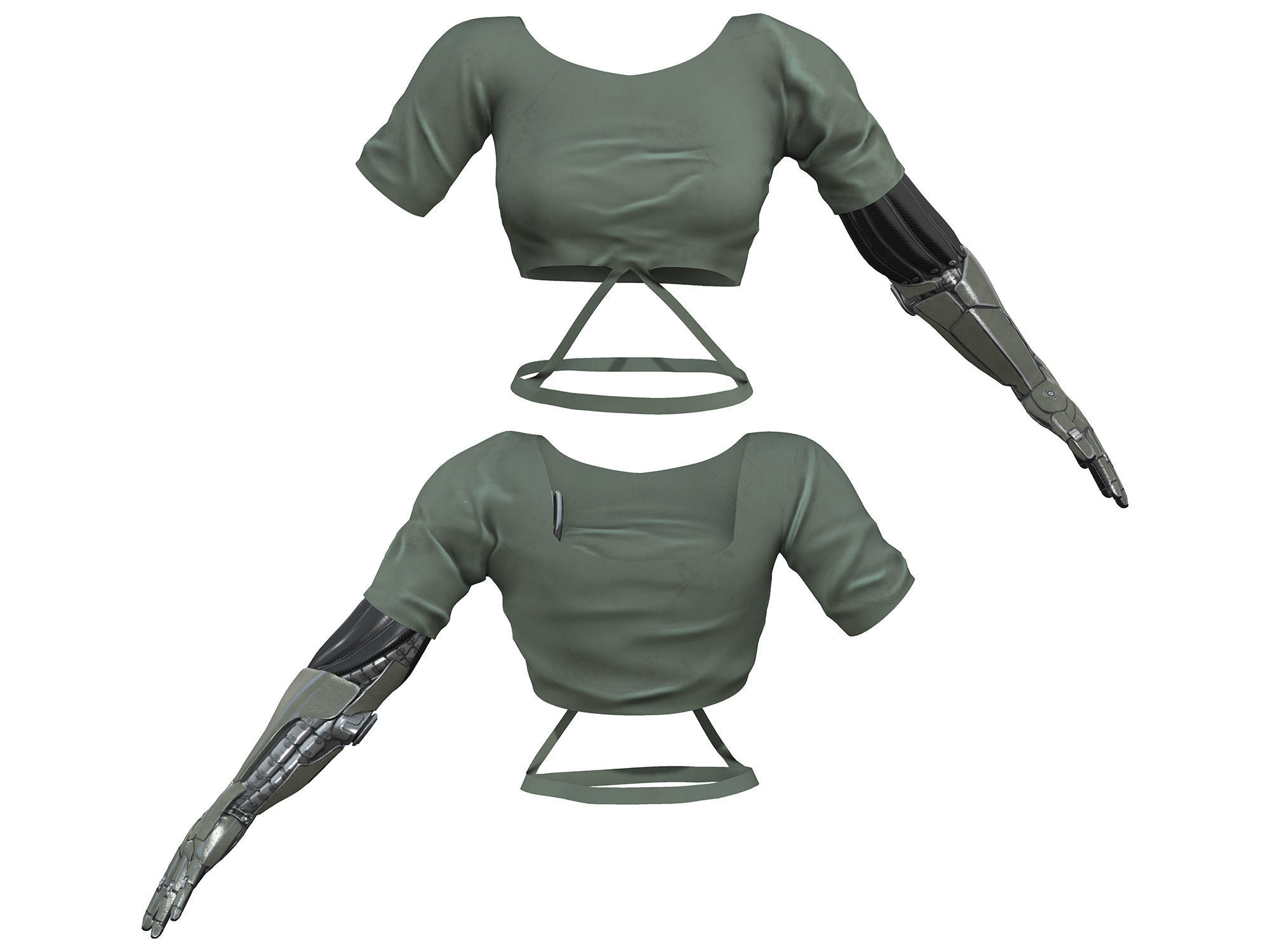 Bionic Outfit Low-poly 3D model_4