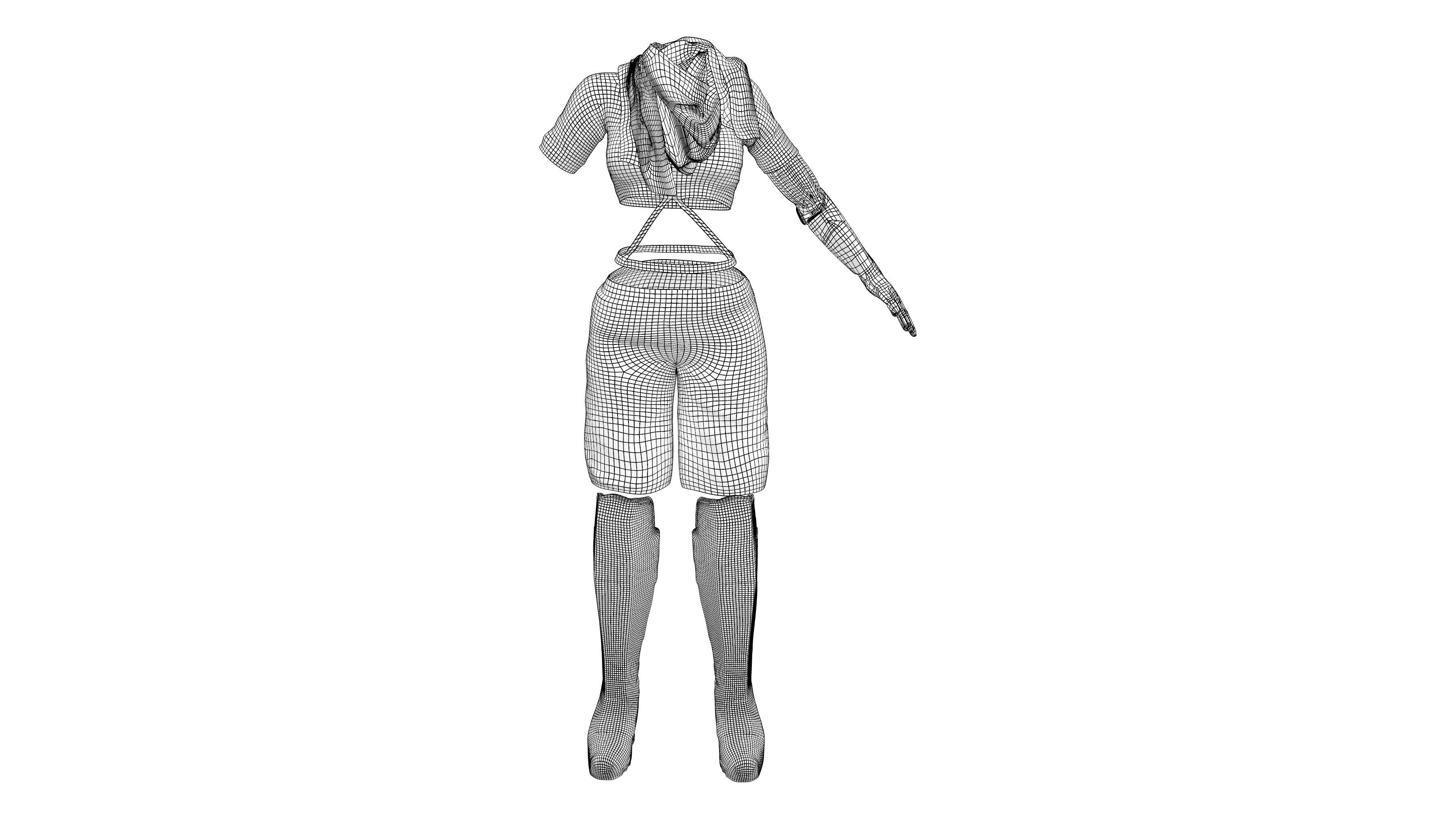 Bionic Outfit Low-poly 3D model_11