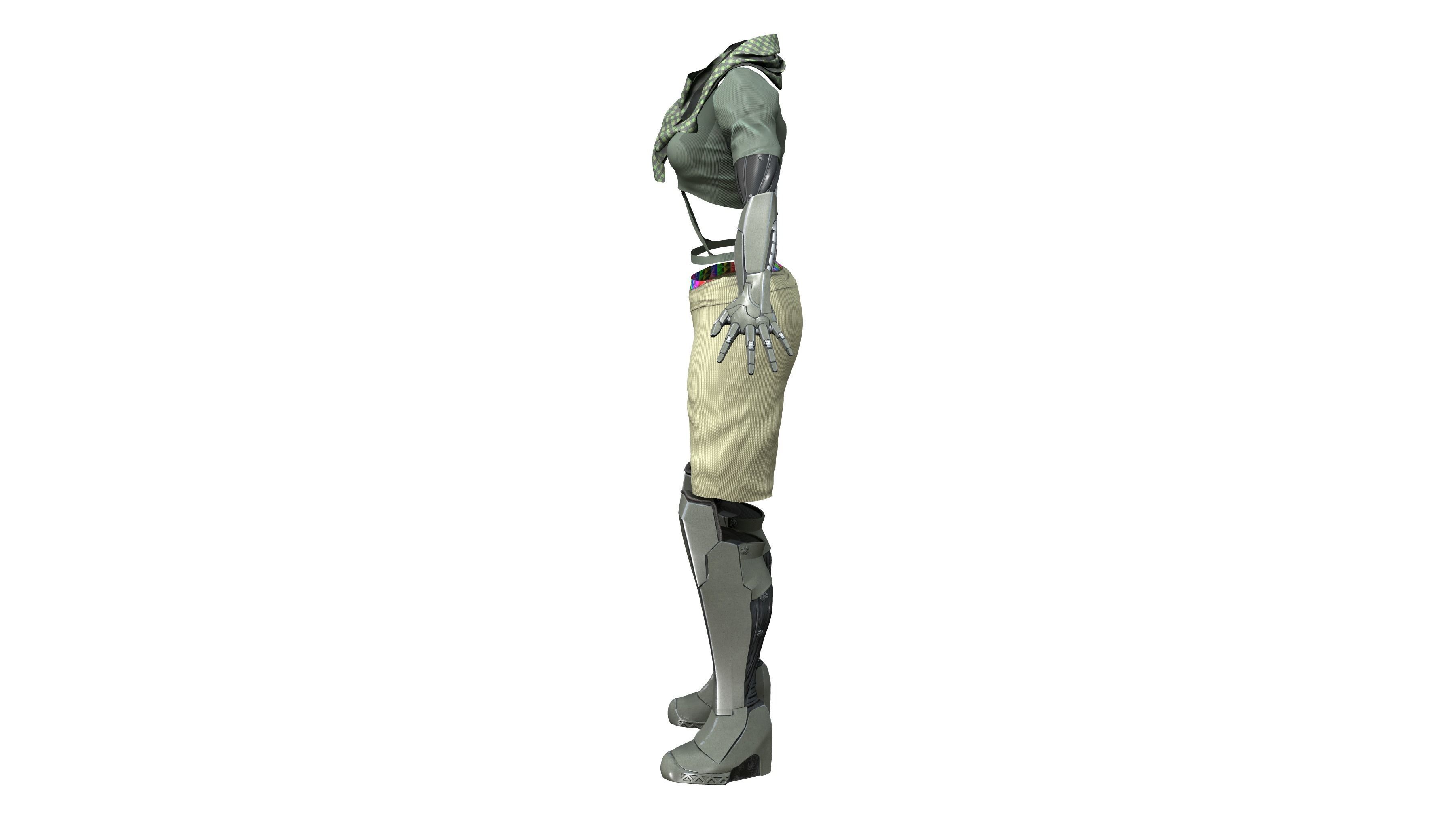Bionic Outfit Low-poly 3D model_8