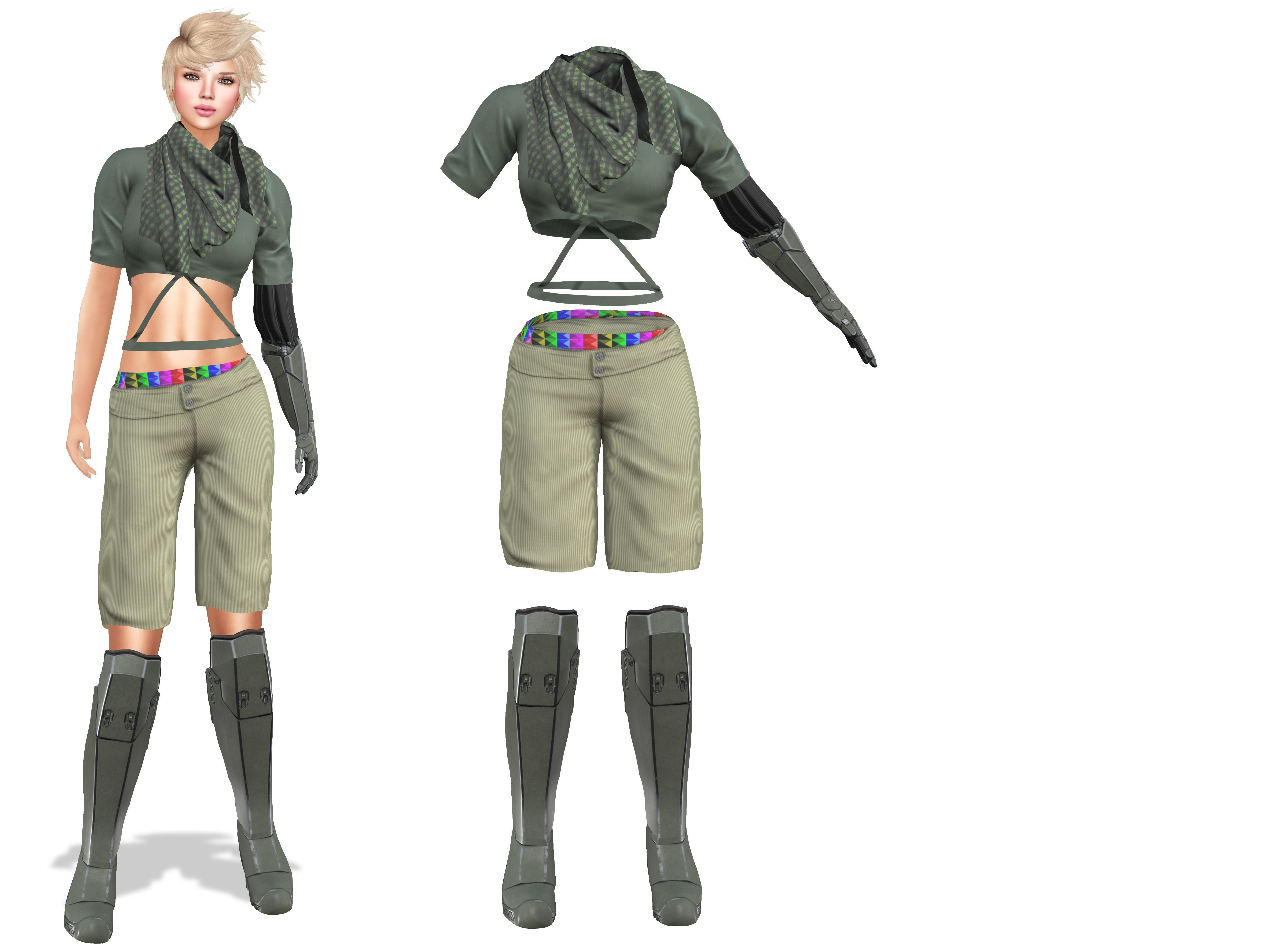 Bionic Outfit Low-poly 3D model_2