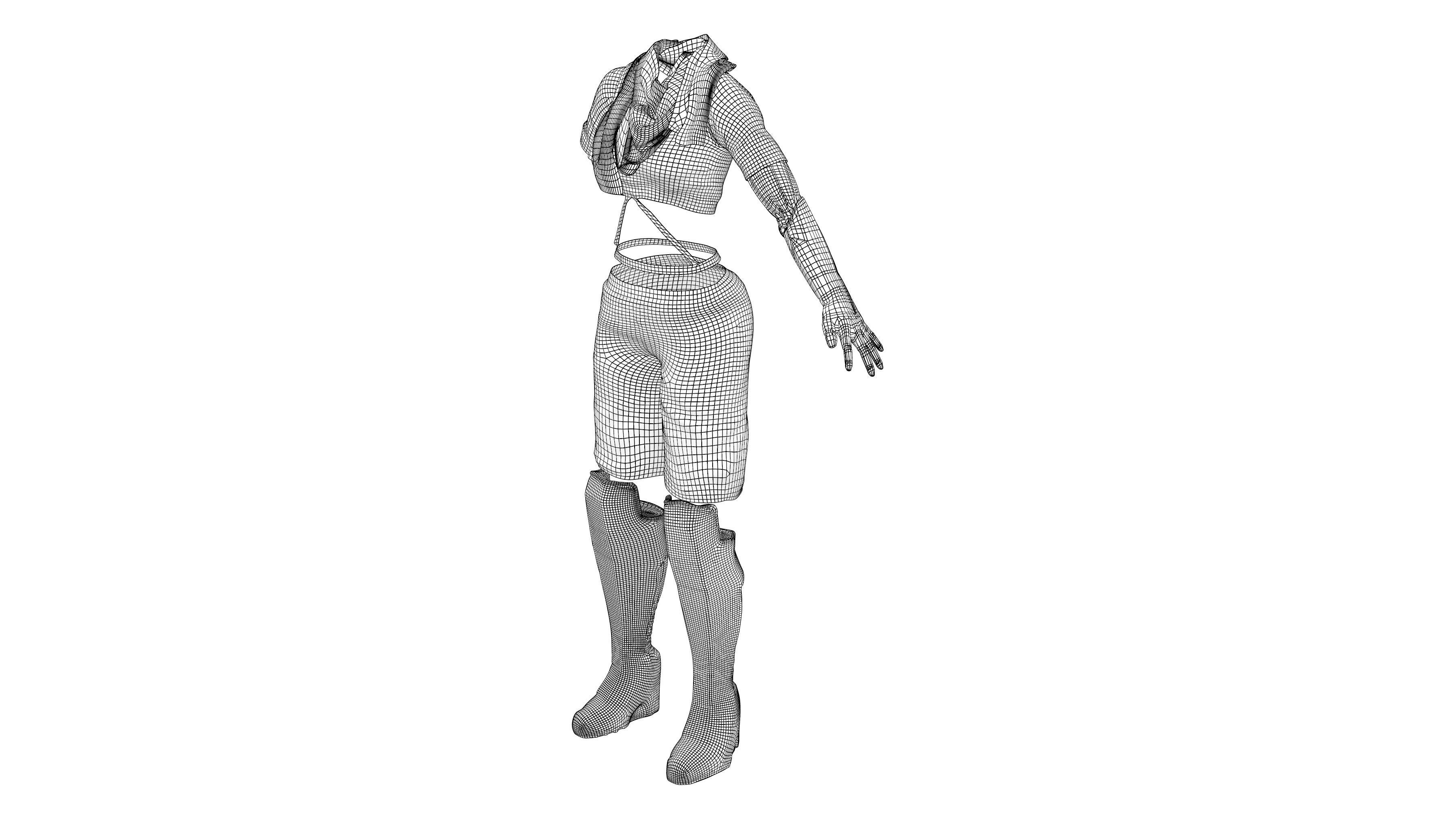Bionic Outfit Low-poly 3D model_12