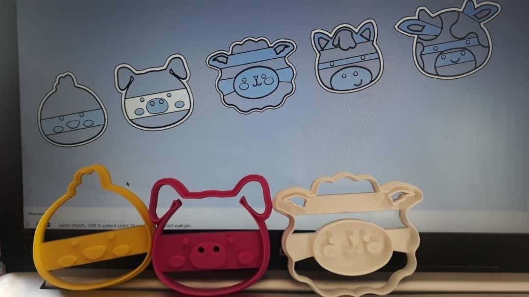 STL 6 farm cookie cutter  3D print model_1