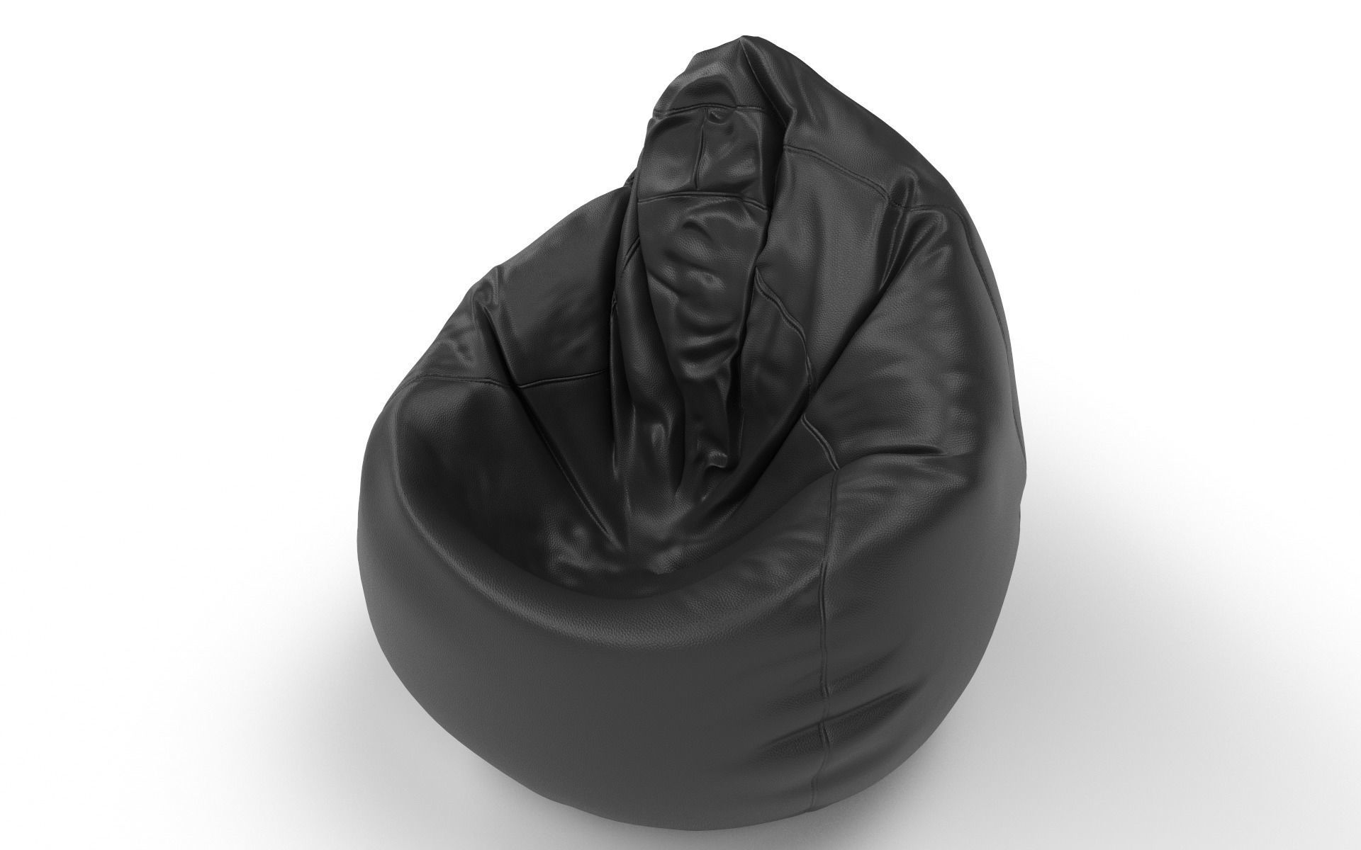 Bean bag Low-poly 3D model_4