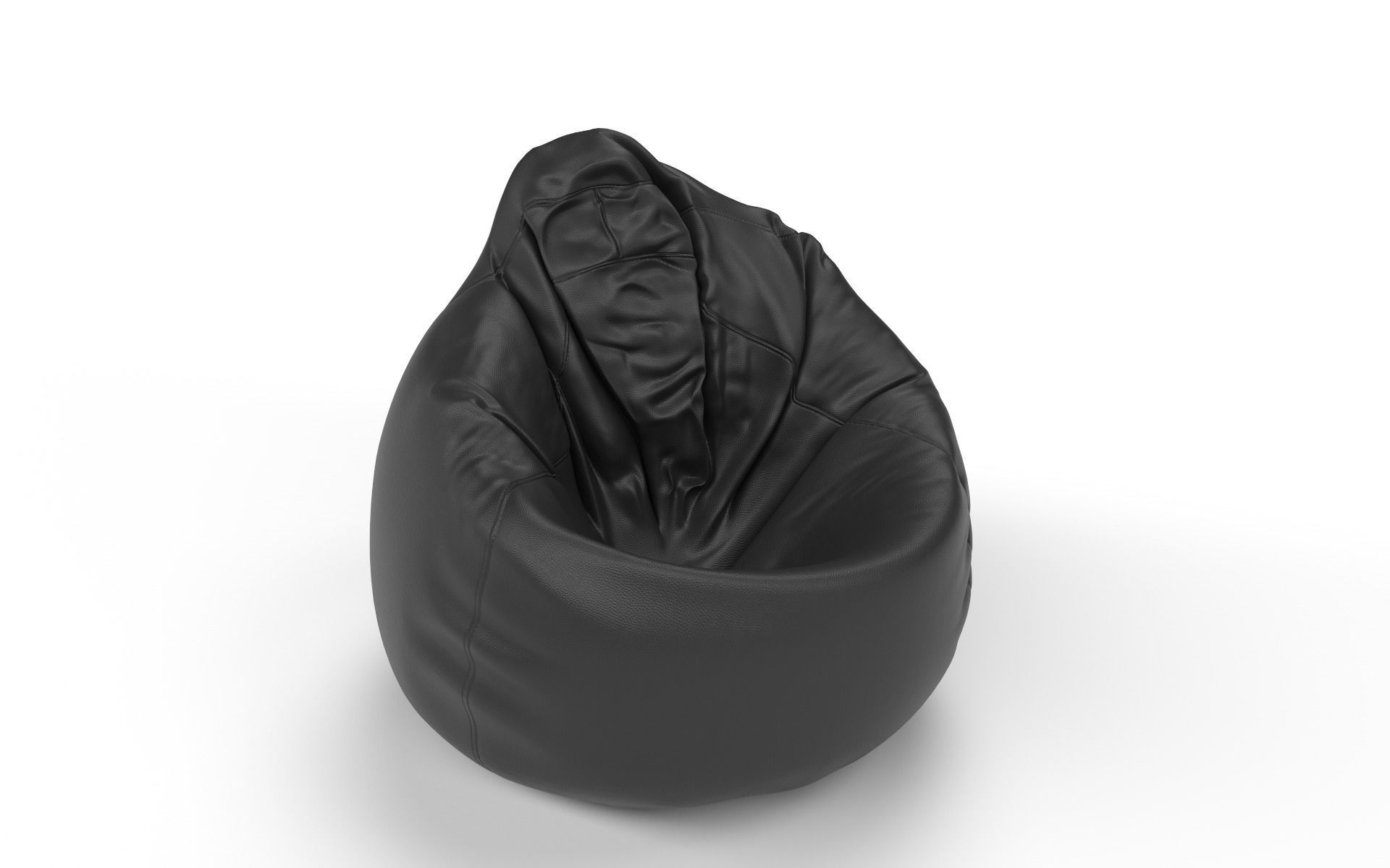 Bean bag Low-poly 3D model_5