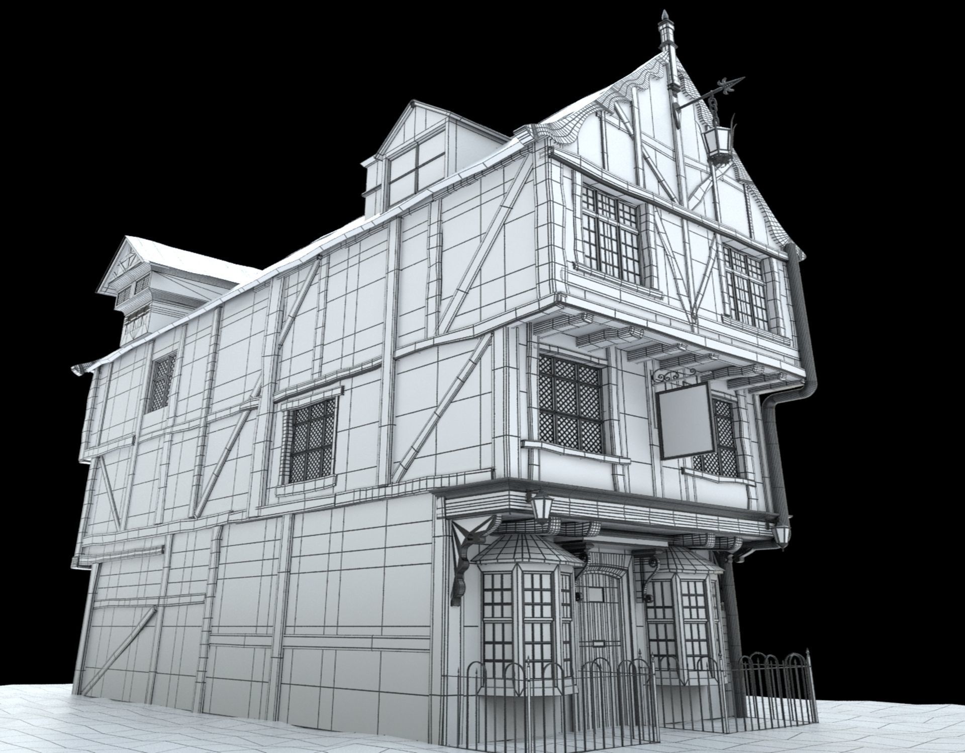 Tudor House 3D model_9