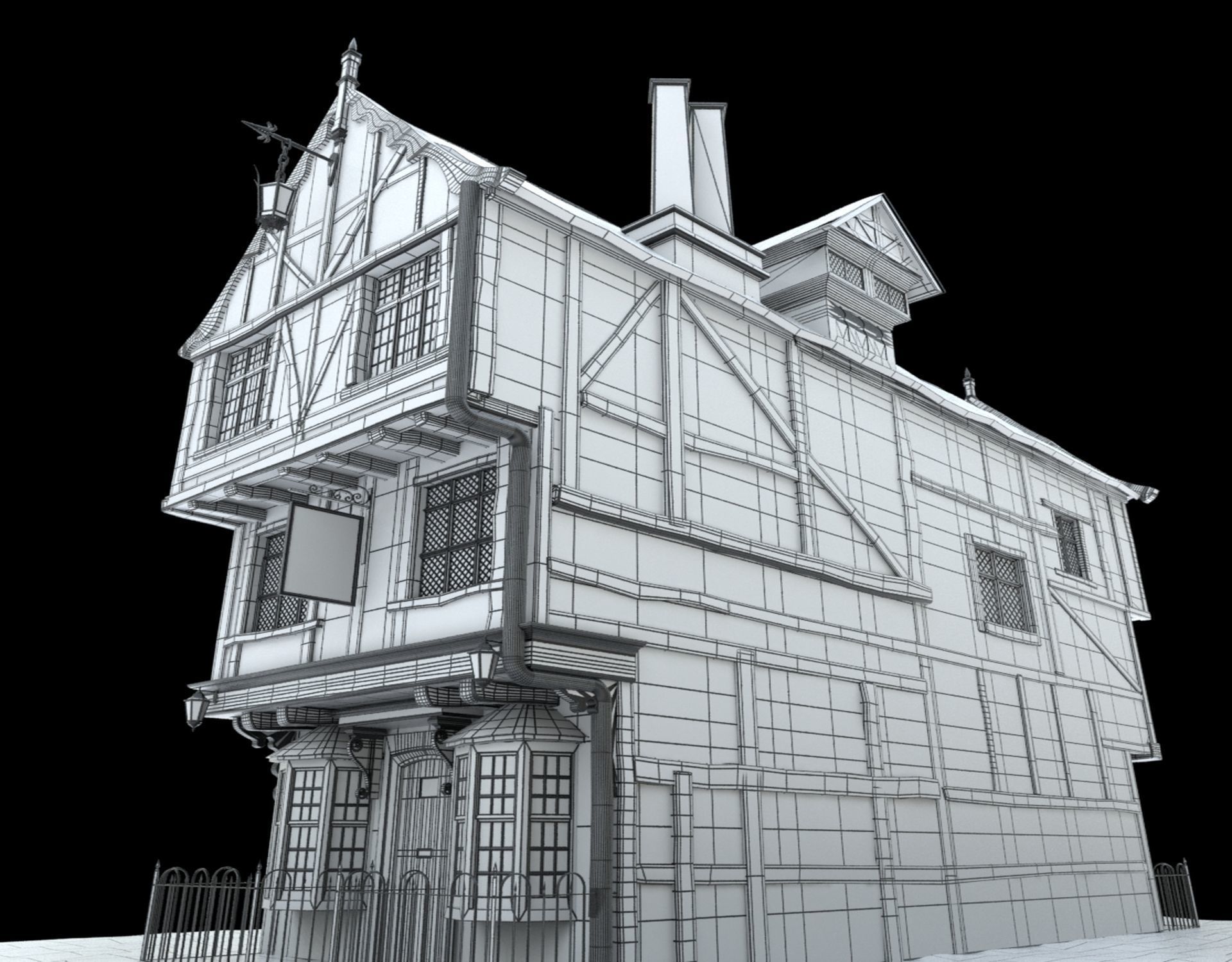 Tudor House 3D model_10