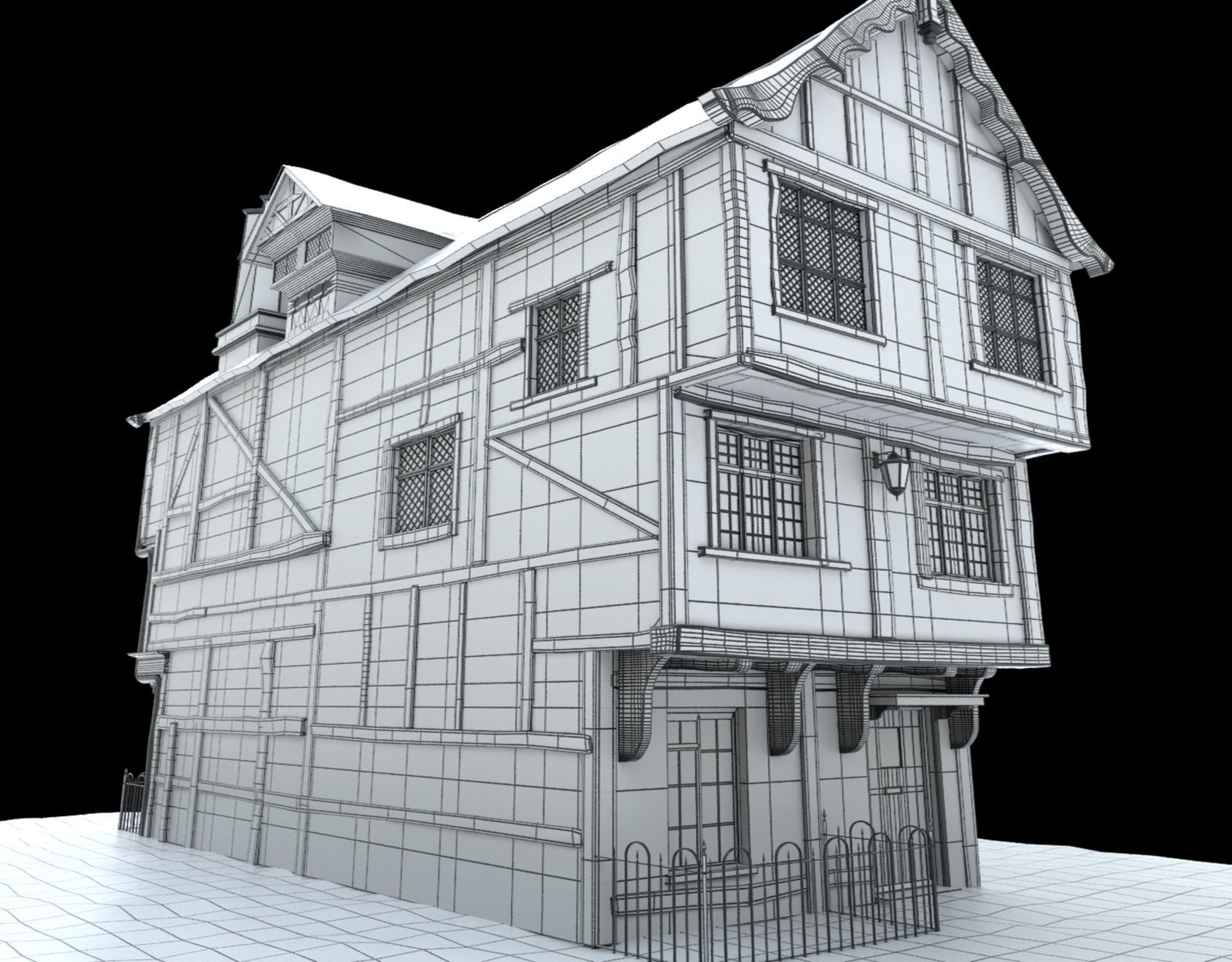Tudor House 3D model_11