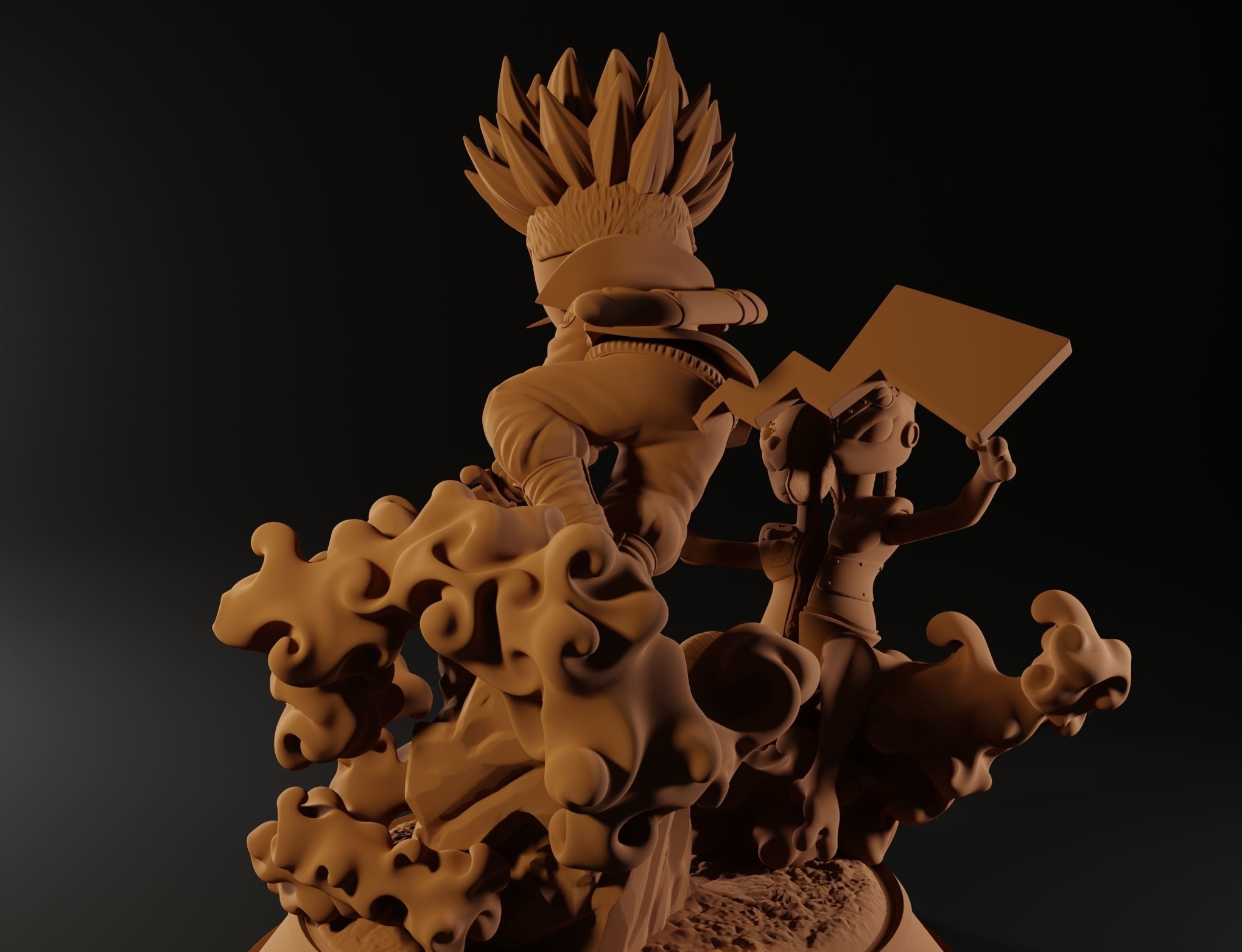 Pikachu cosplay Trunks VS Freeza 3D print model_1