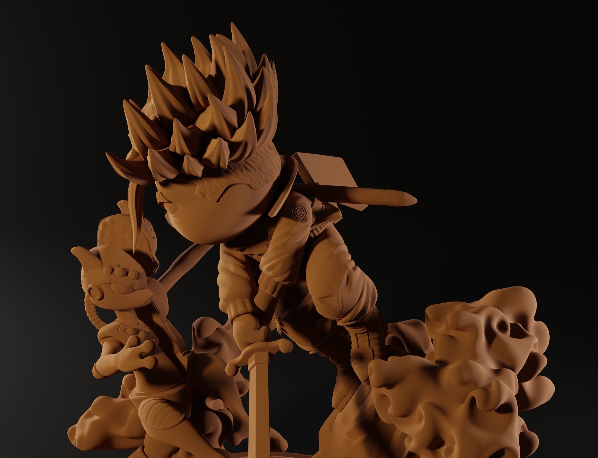 Pikachu cosplay Trunks VS Freeza 3D print model_4