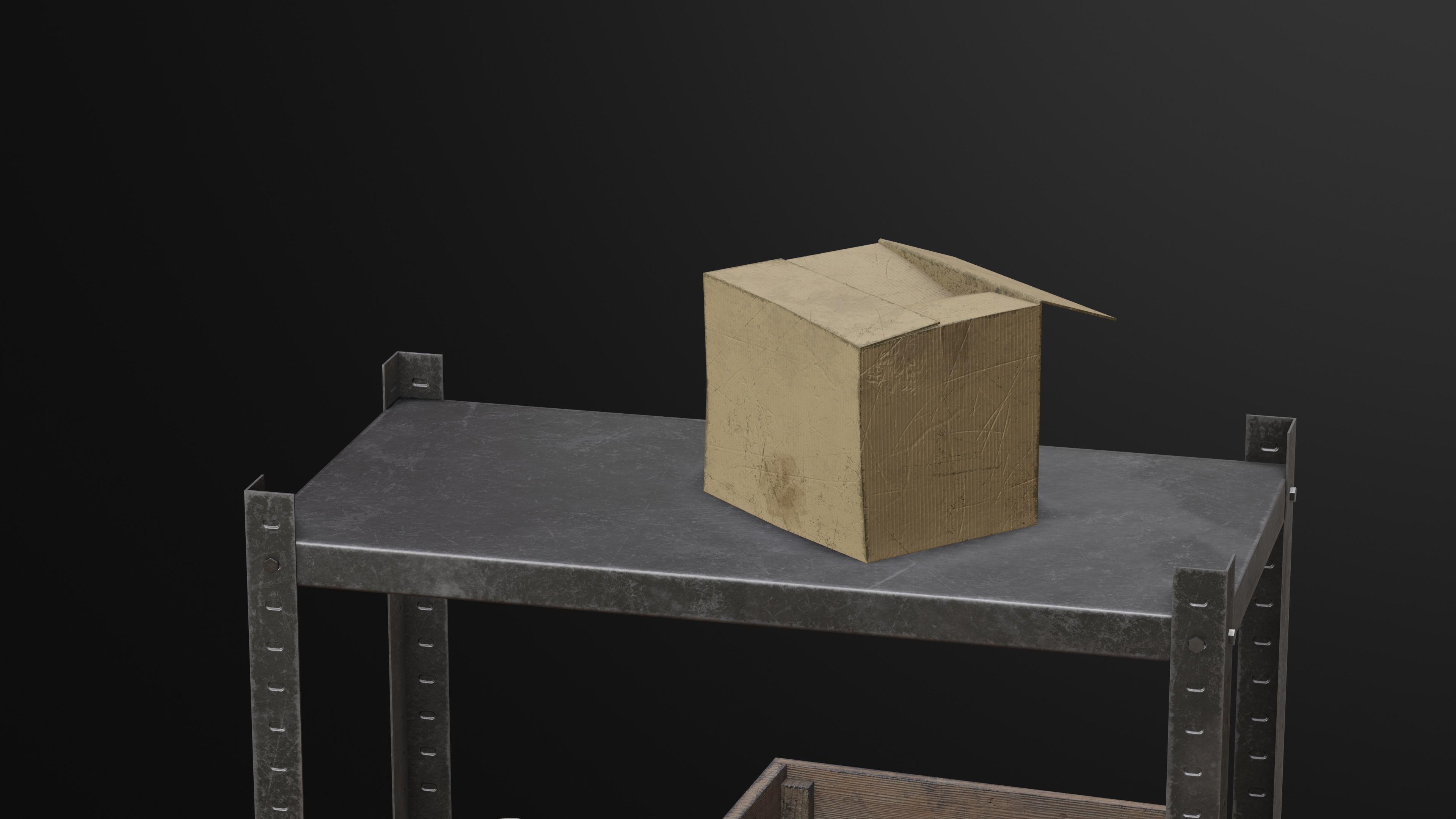 Metal Rack Set Low-poly 3D model_6