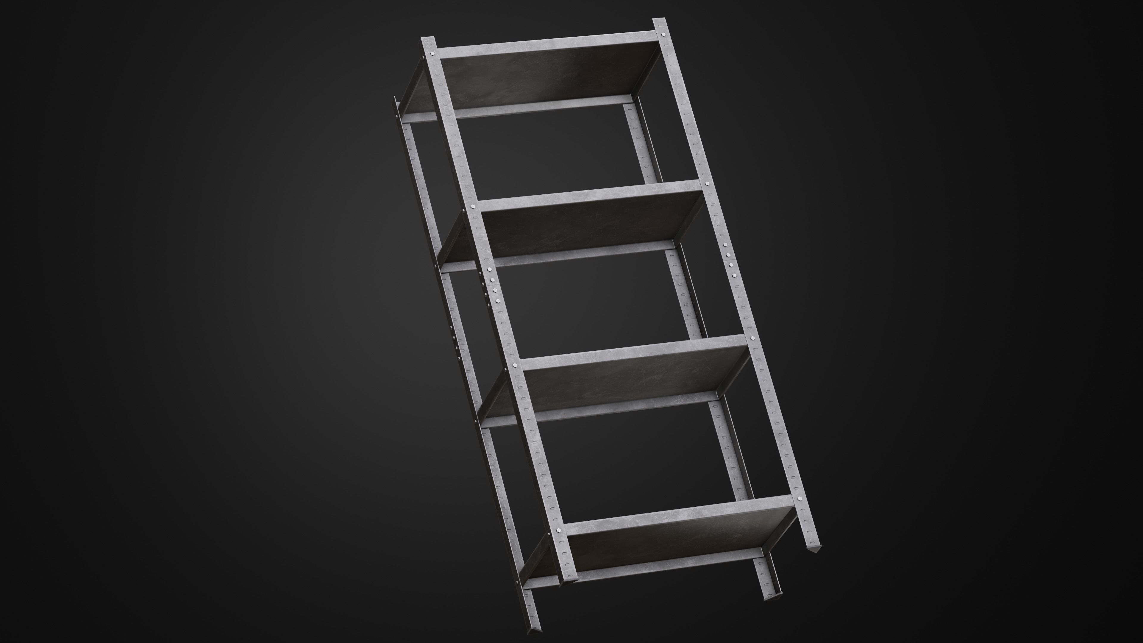 Metal Rack Set Low-poly 3D model_9
