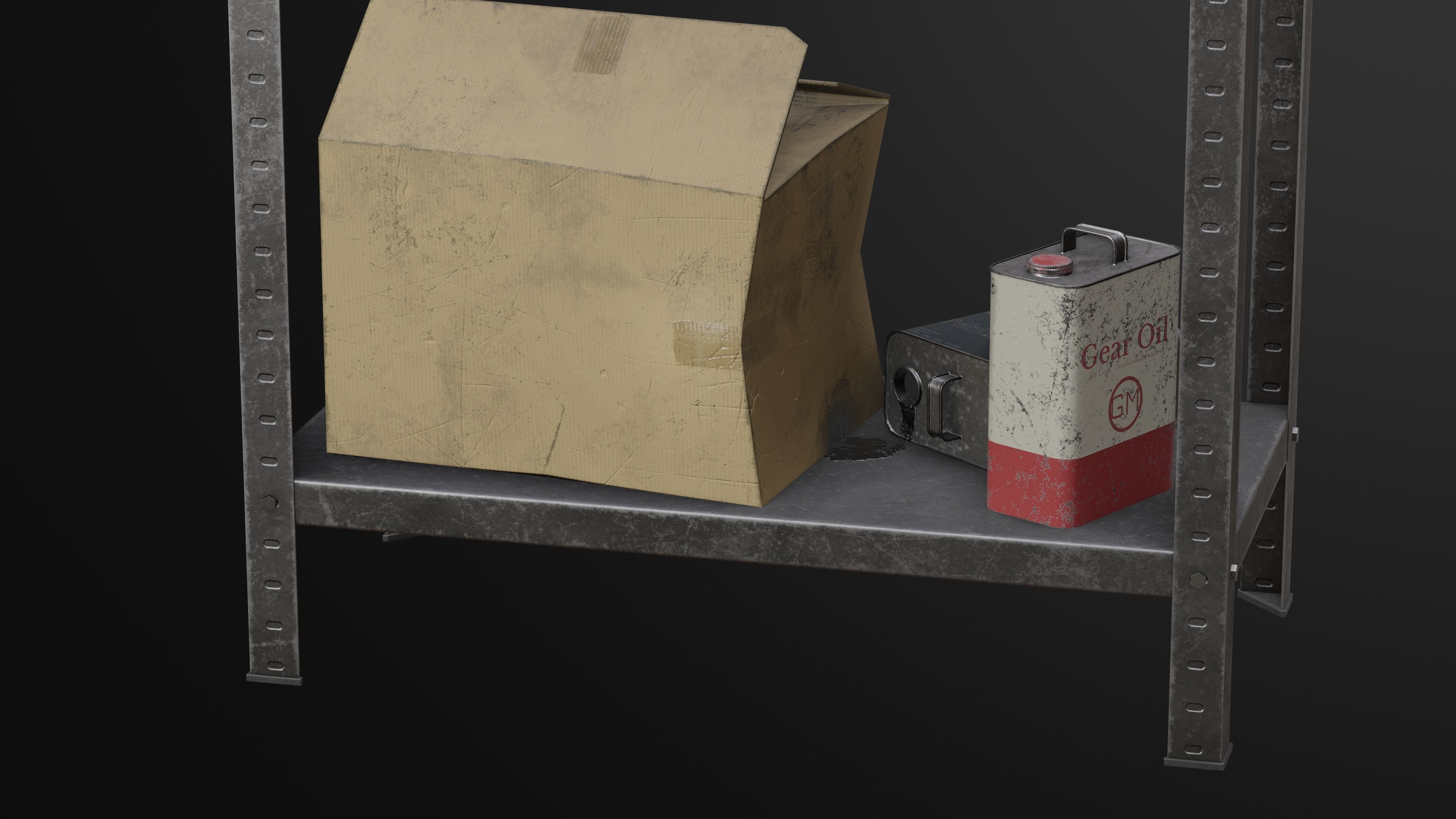 Metal Rack Set Low-poly 3D model_3