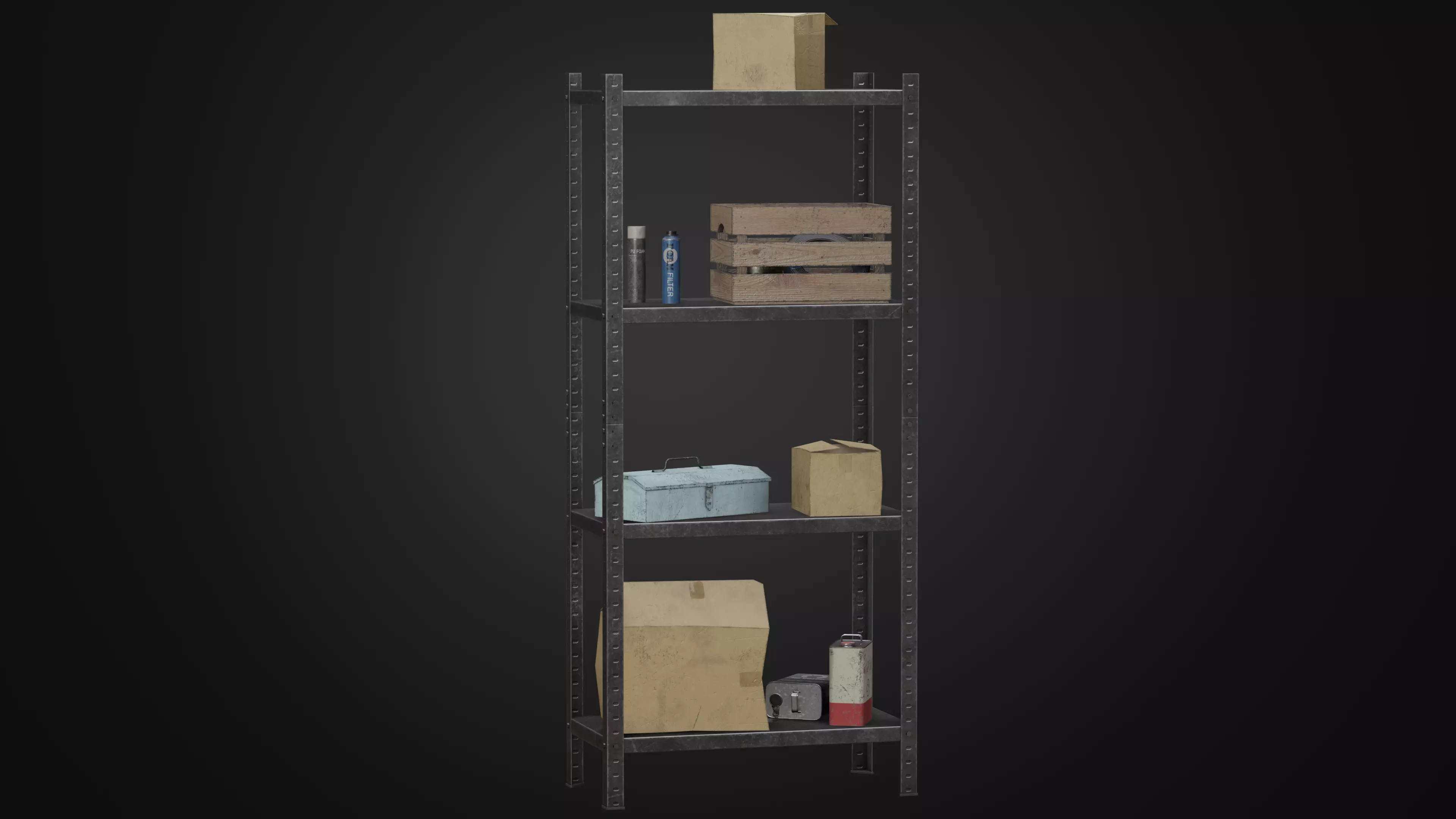 Metal Rack Set Low-poly 3D model_0