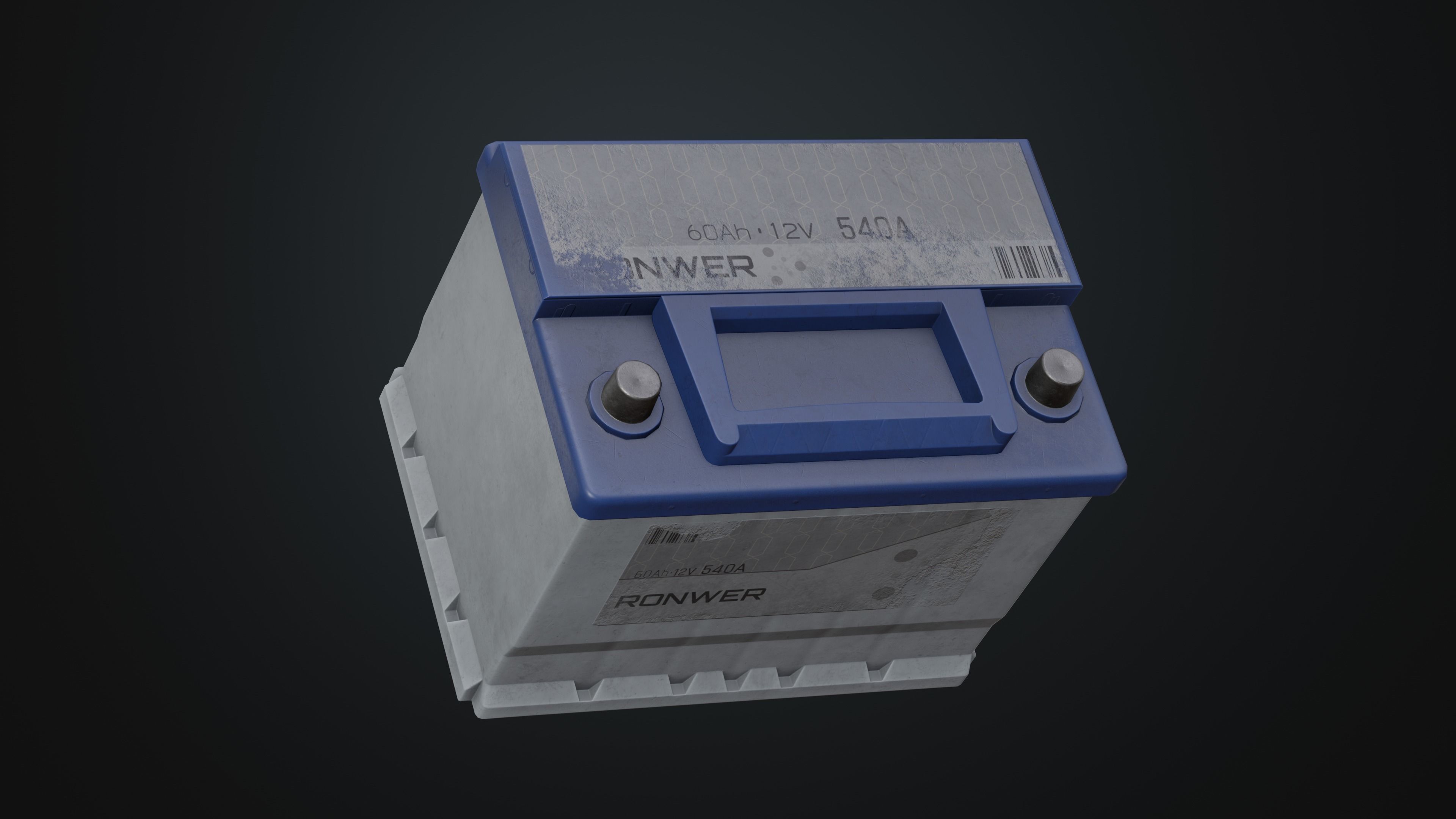 Car Battery  Low-poly 3D model_8
