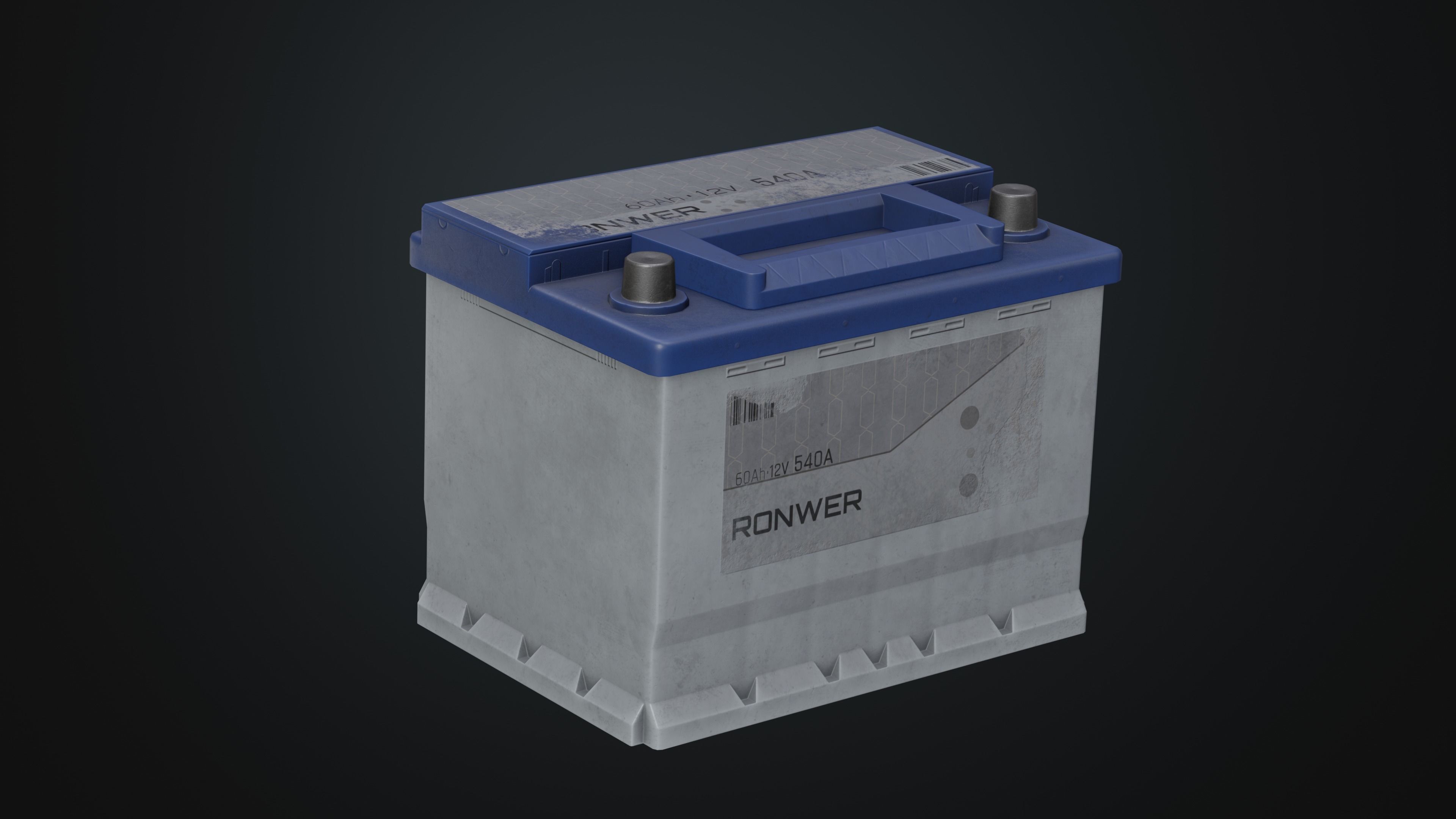 Car Battery  Low-poly 3D model_1