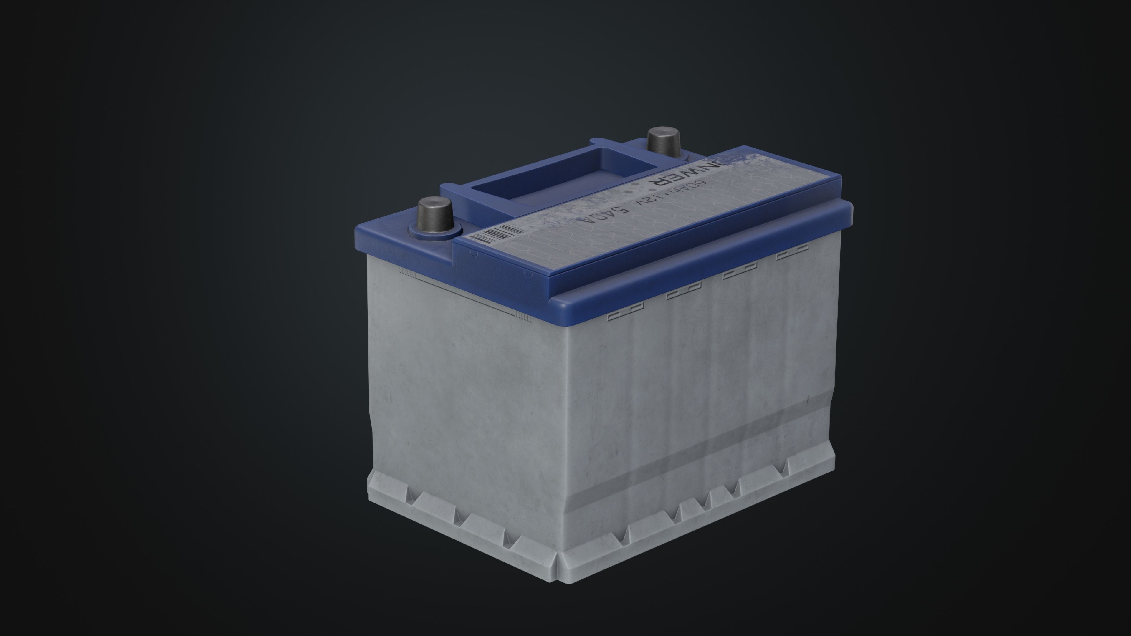 Car Battery  Low-poly 3D model_4