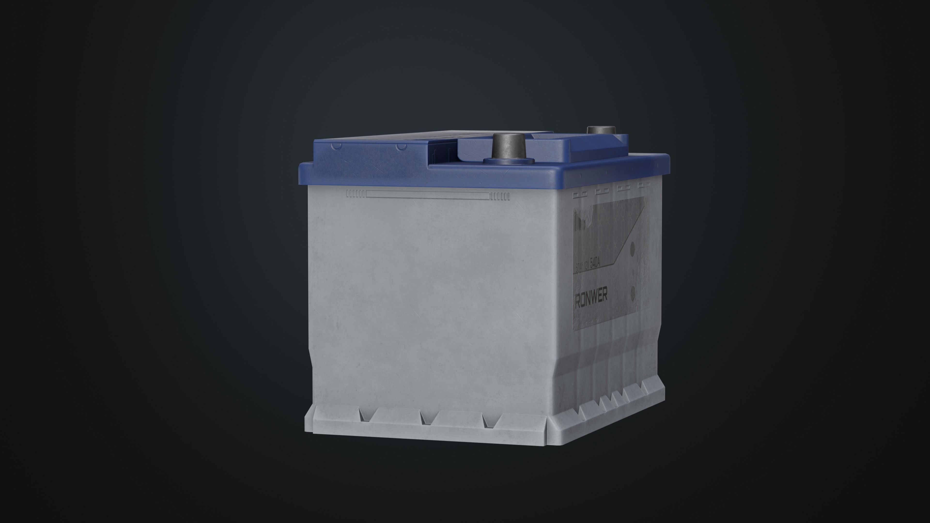 Car Battery  Low-poly 3D model_6