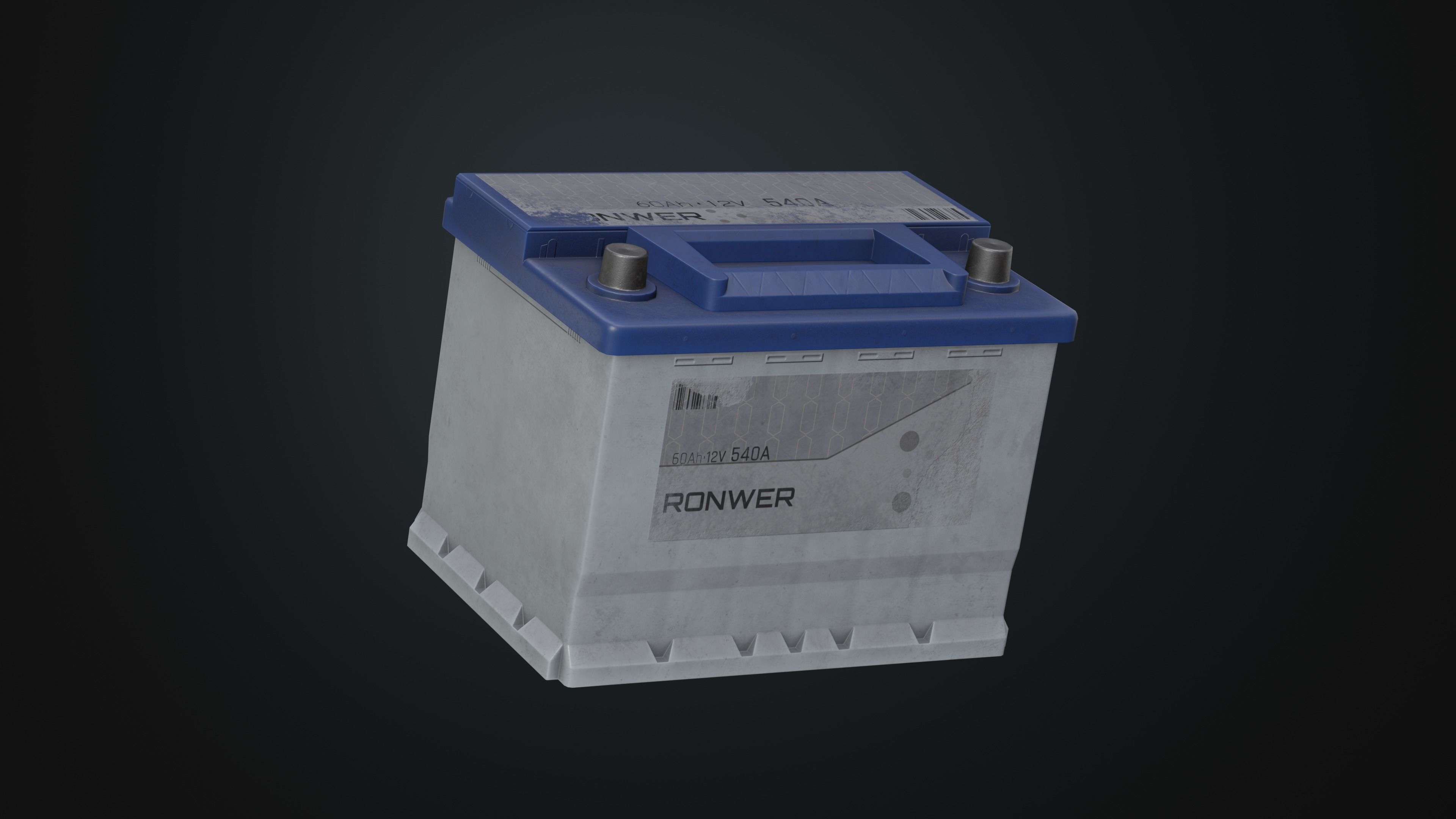 Car Battery  Low-poly 3D model_2