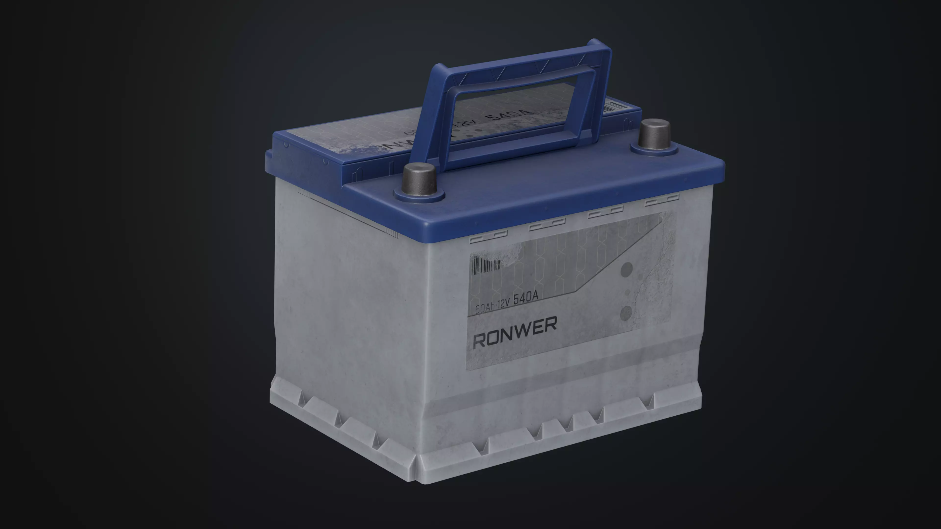 Car Battery  Low-poly 3D model_0