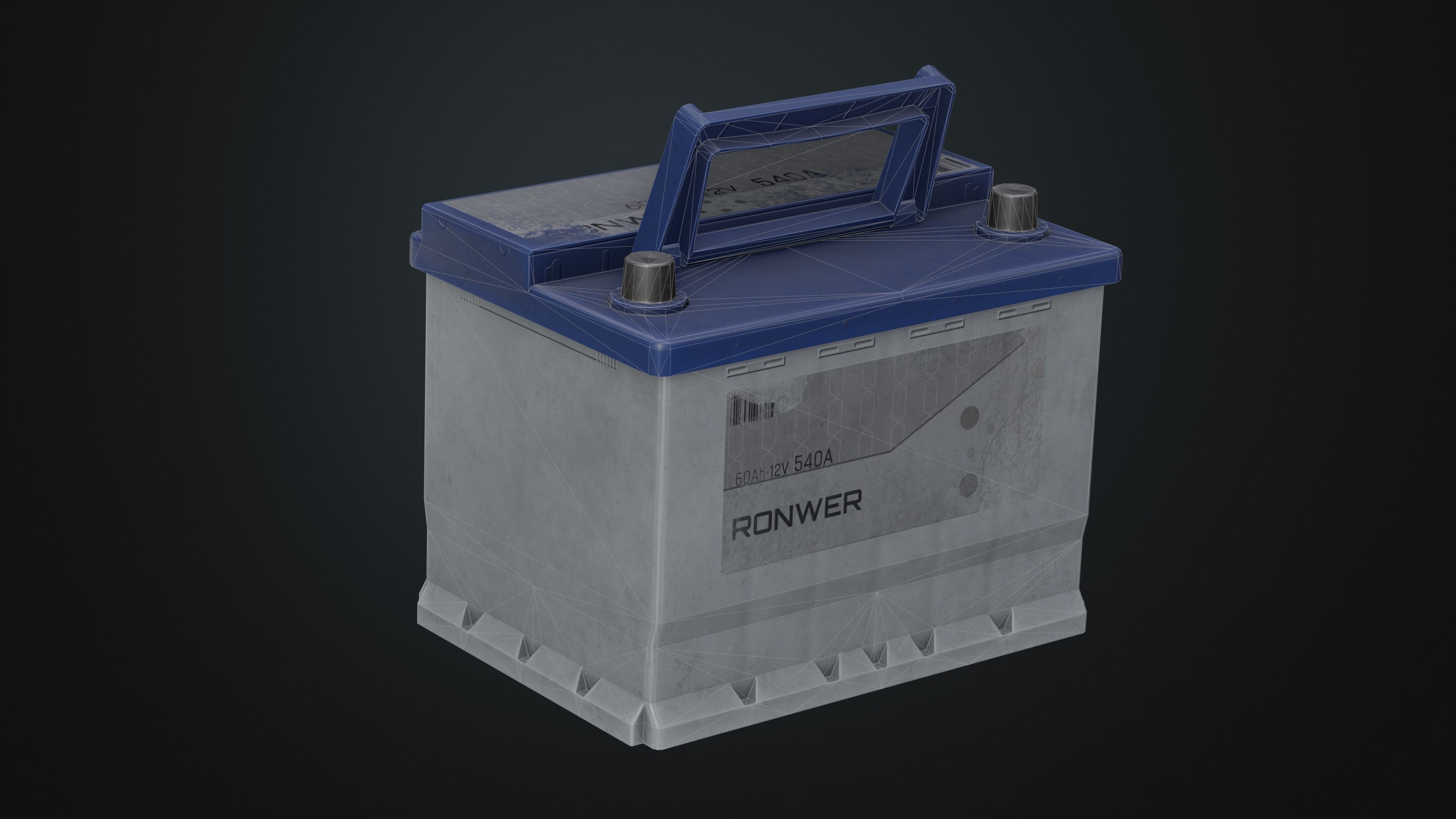 Car Battery  Low-poly 3D model_10
