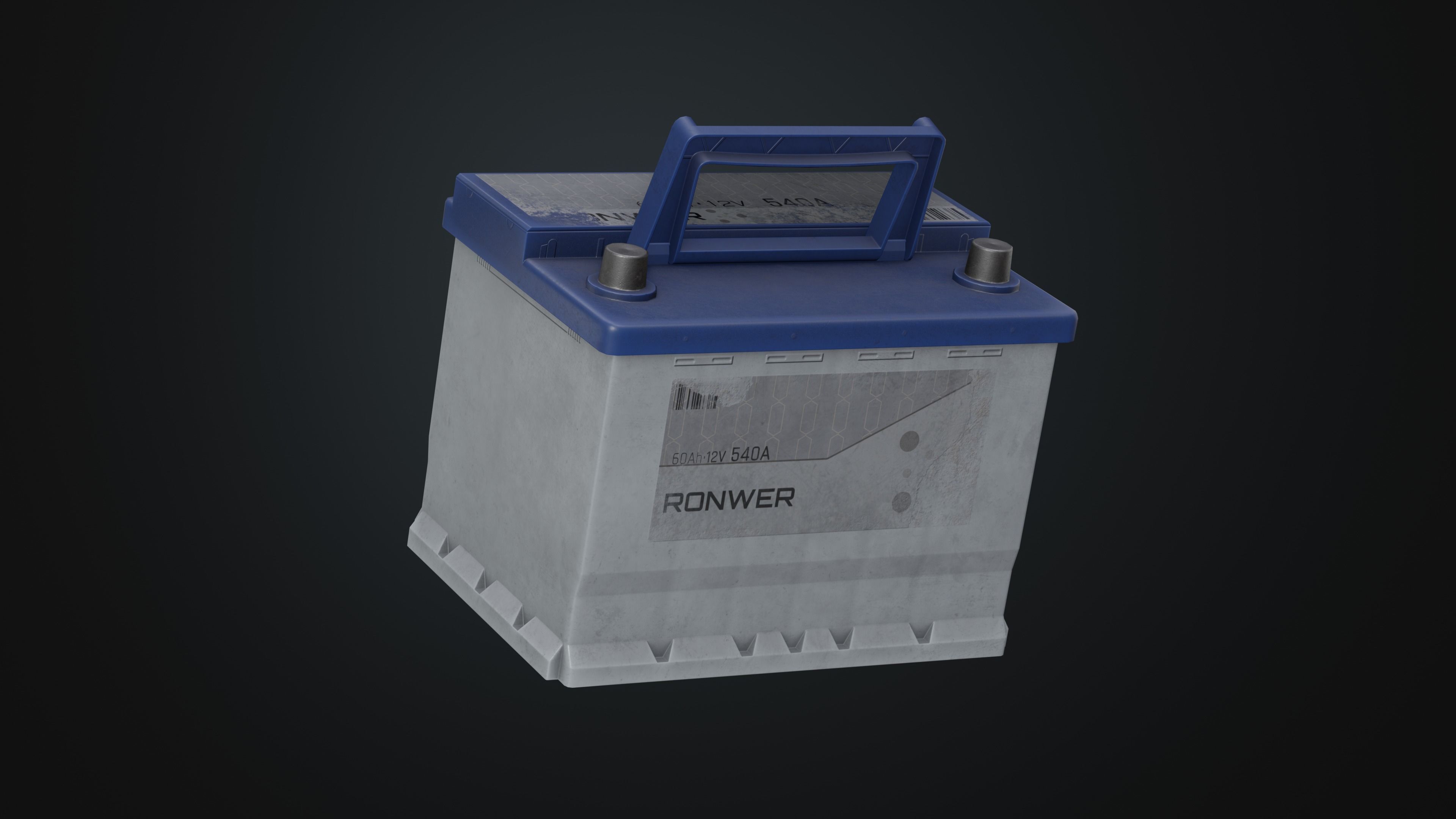 Car Battery  Low-poly 3D model_3