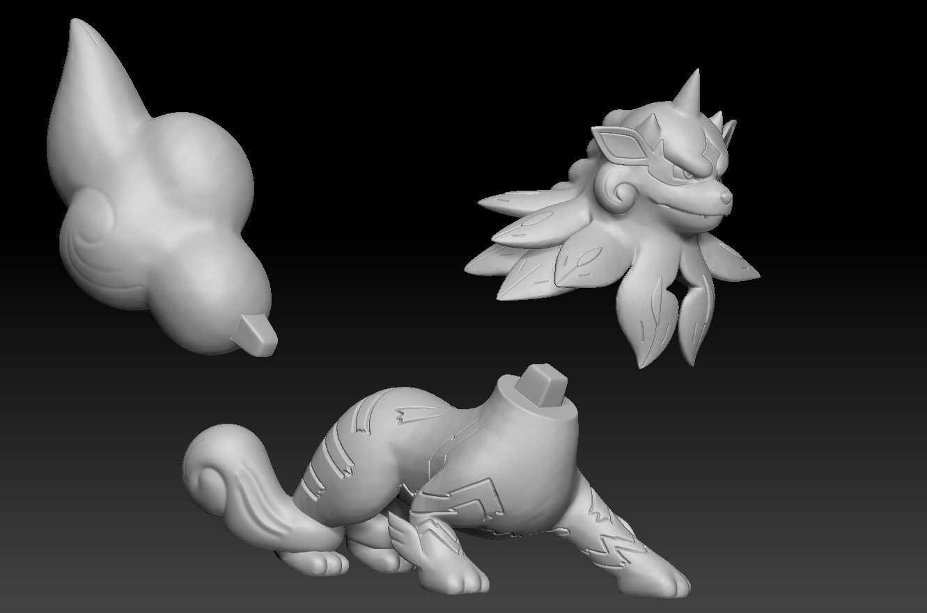 Pokemon Hisuian Growlithe Arcanine 3D print model_3