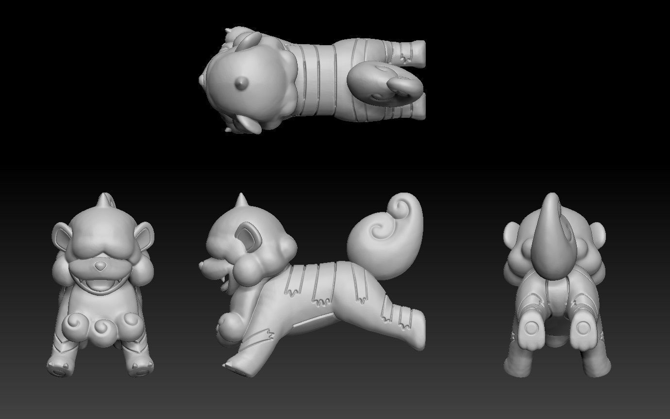 Pokemon Hisuian Growlithe Arcanine 3D print model_1