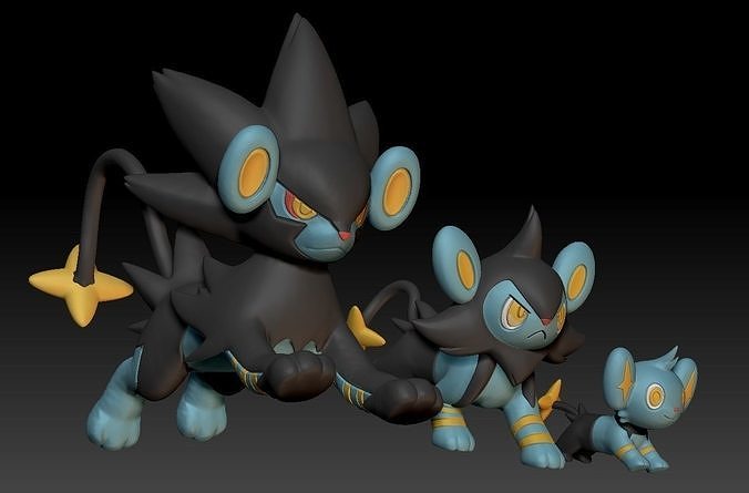 Pokemon Shinx Luxio Luxray 3D print model
