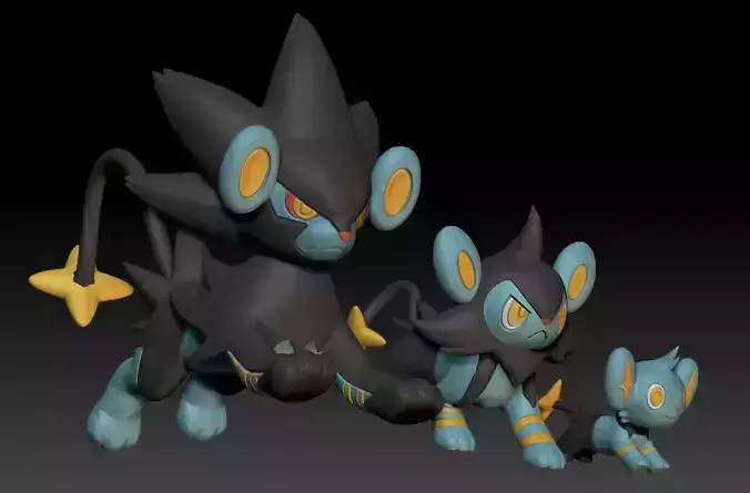 Pokemon Shinx Luxio Luxray 3D print model