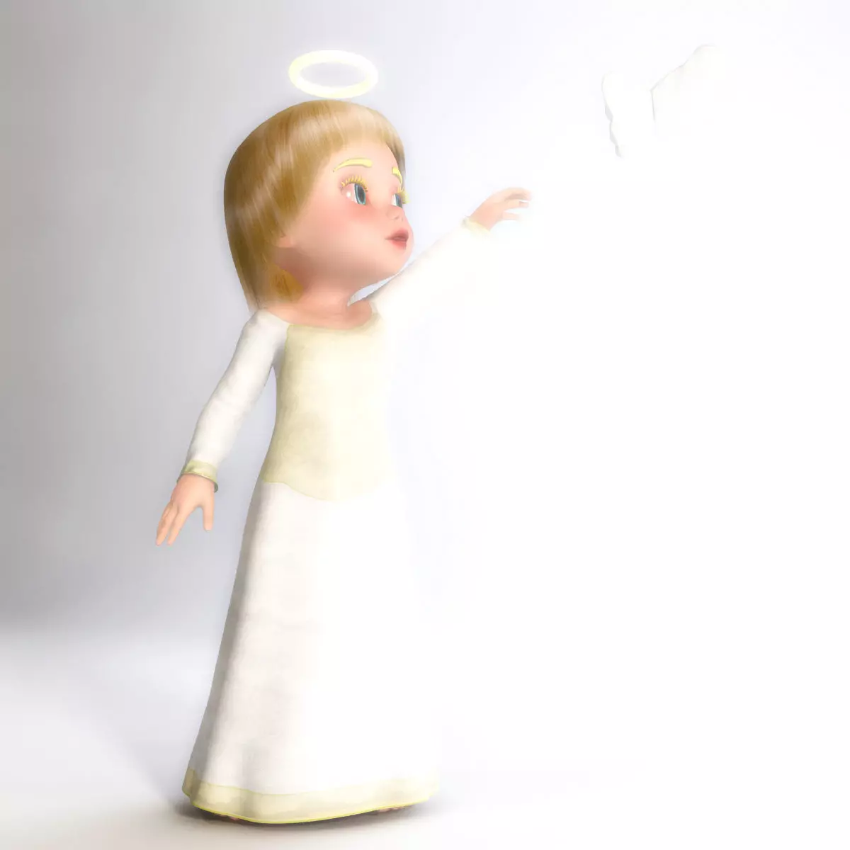 Alicia Little Angel Girl Rigged Low-poly 3D model