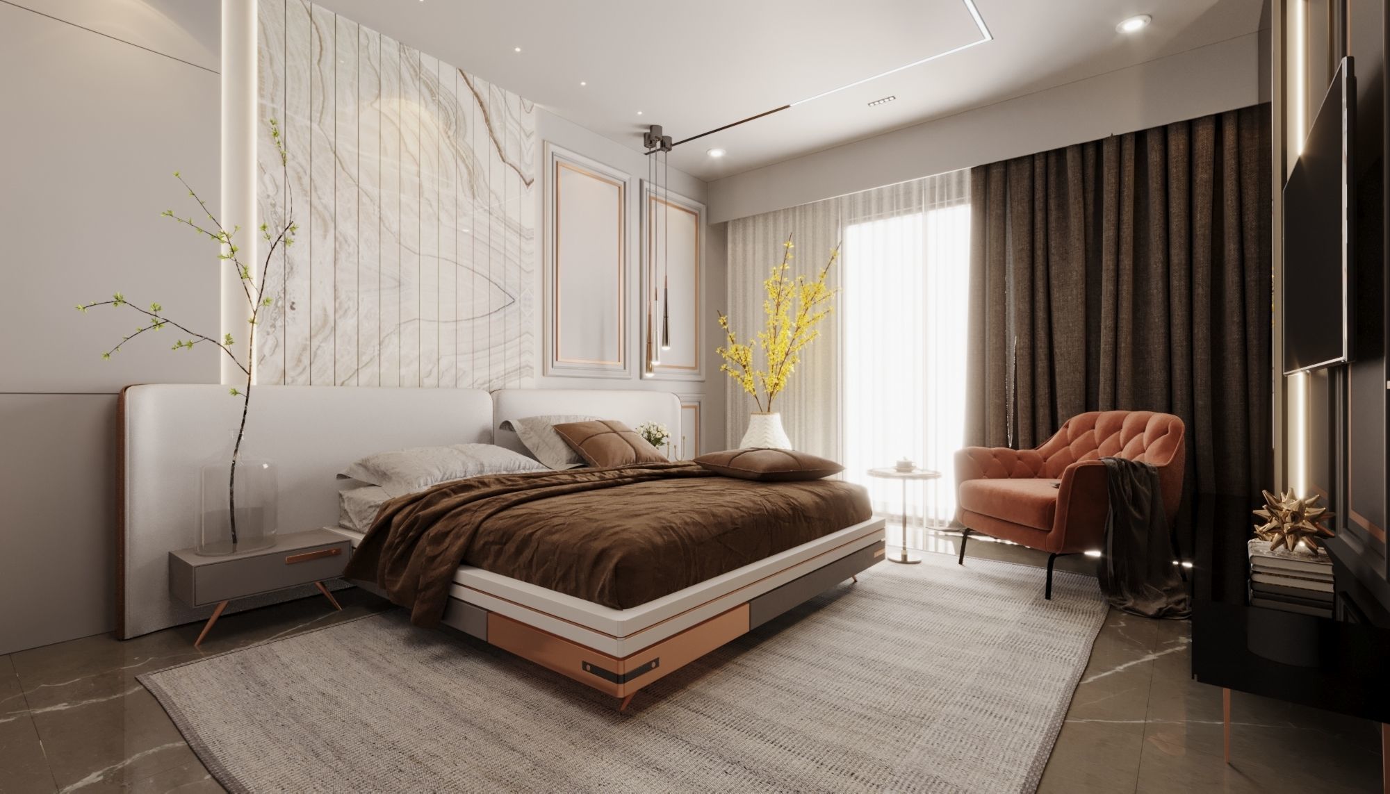 Bedroom design interior scene 3D model 3D model 3D model_6