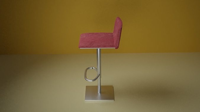 Red Metallic Bar Chair - 3d Model 3D model