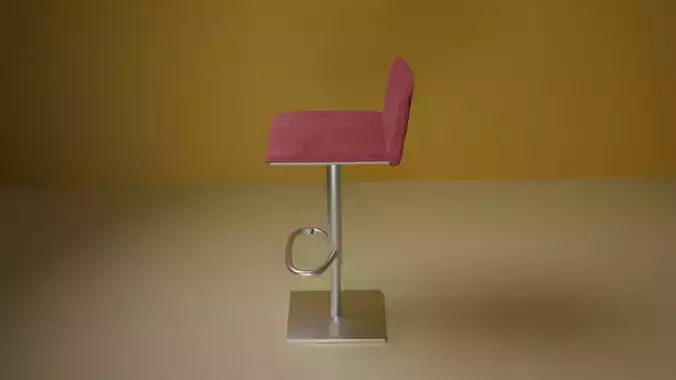 Red Metallic Bar Chair - 3d Model
