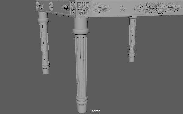 armchair ornate chair with gold trim 3D model_2