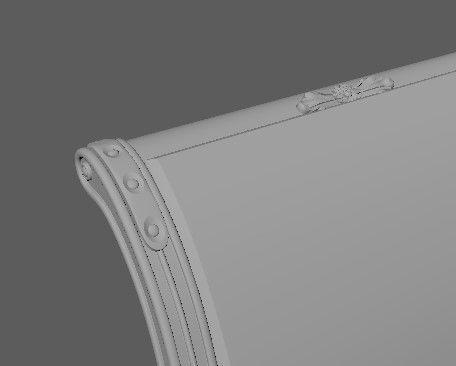 armchair ornate chair with gold trim 3D model_6