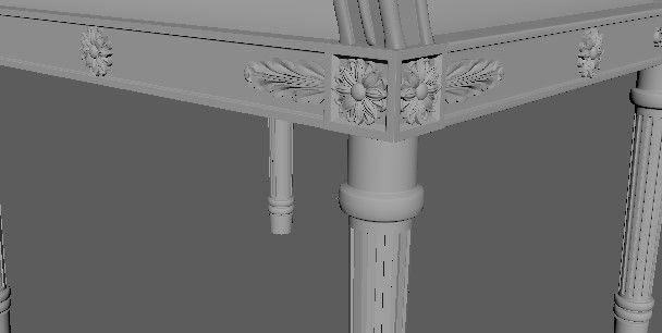 armchair ornate chair with gold trim 3D model_7