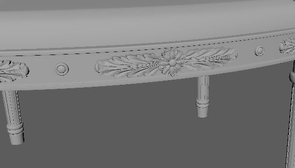 armchair ornate chair with gold trim 3D model_3