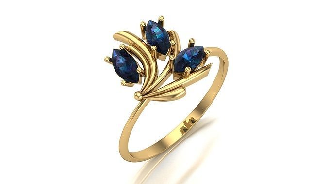Ring with diamonds und2194 3D print model