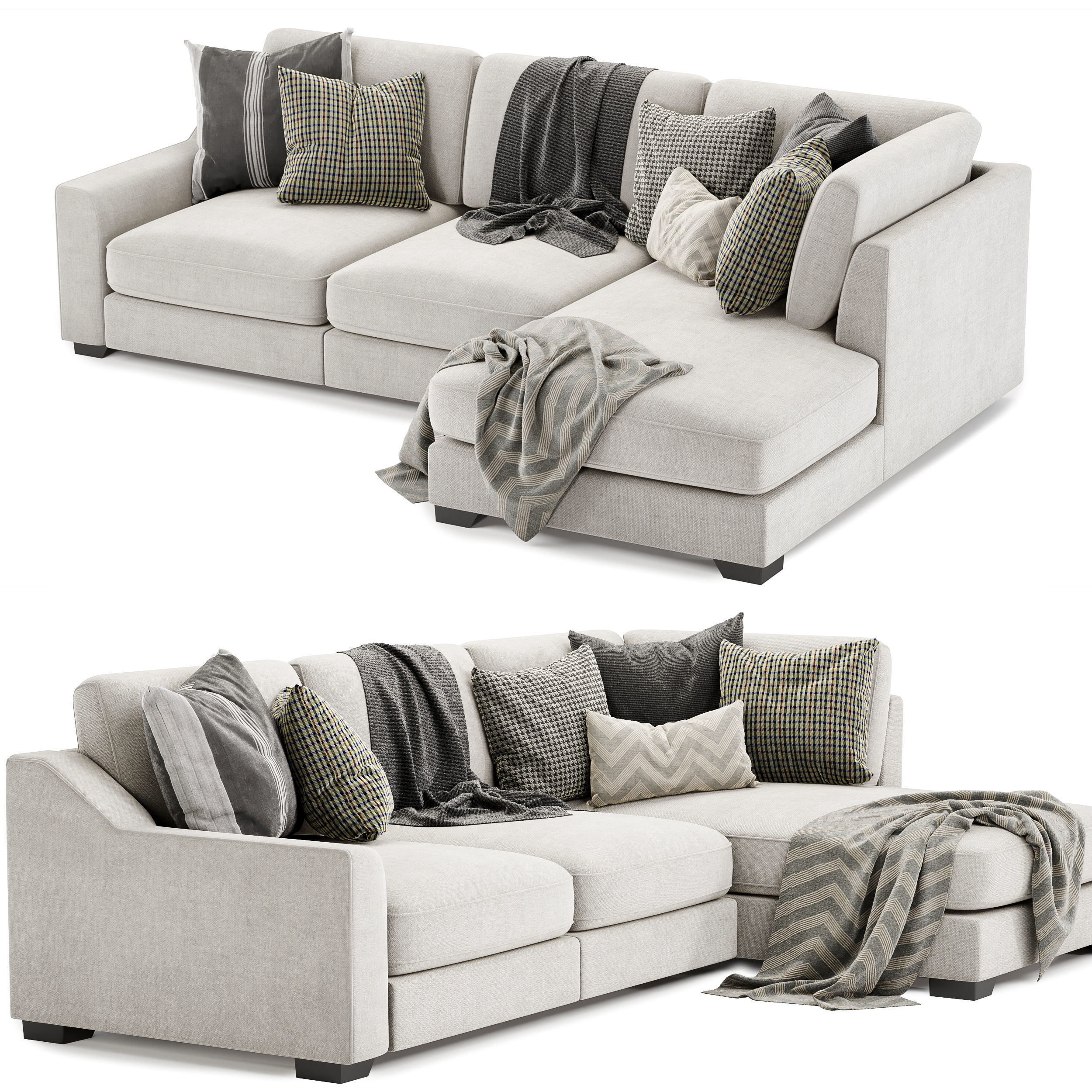 Isobel sofa corner with chaise 3D model_1