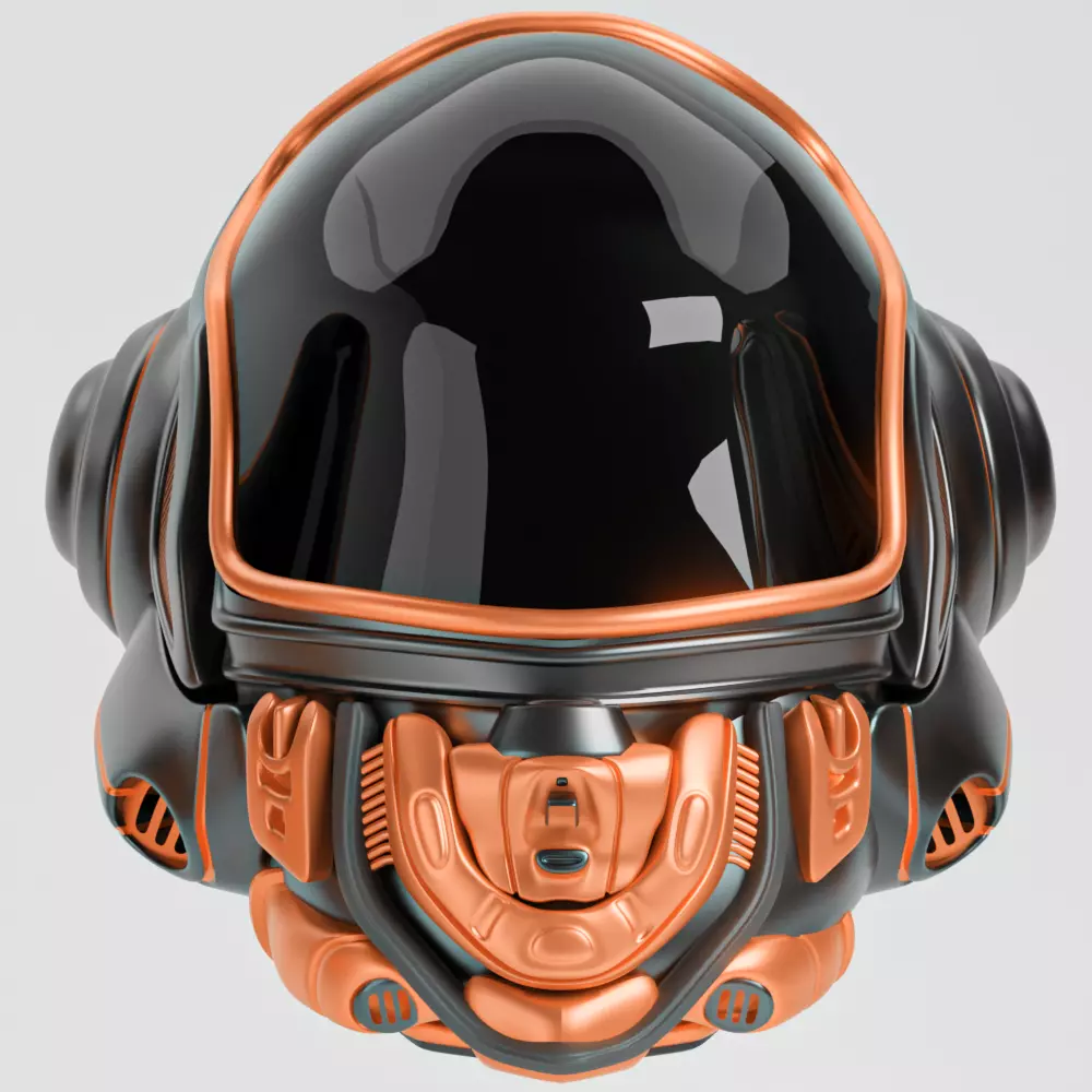 SCI FI HELMET Low-poly 3D model_0