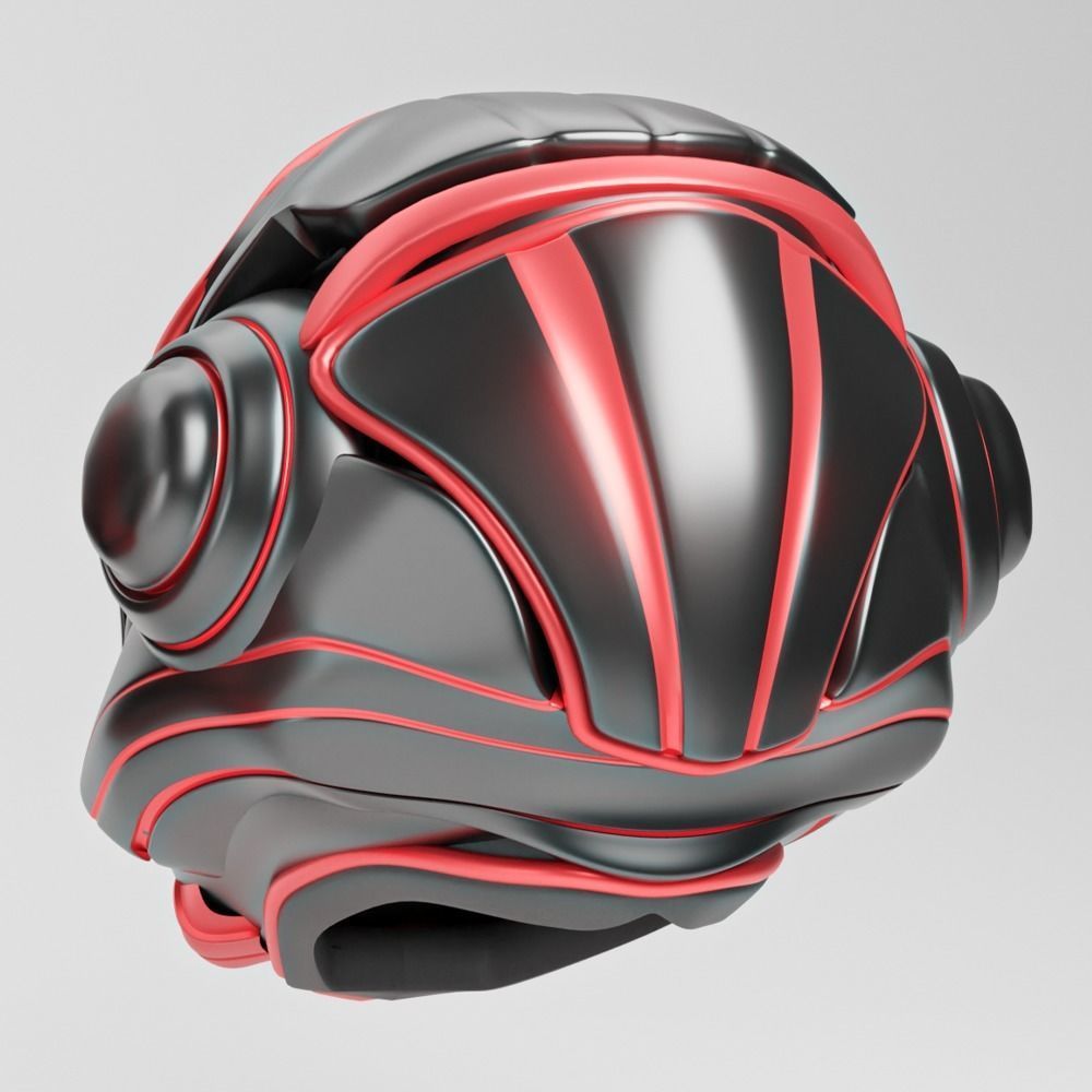 SCI FI HELMET Low-poly 3D model_3