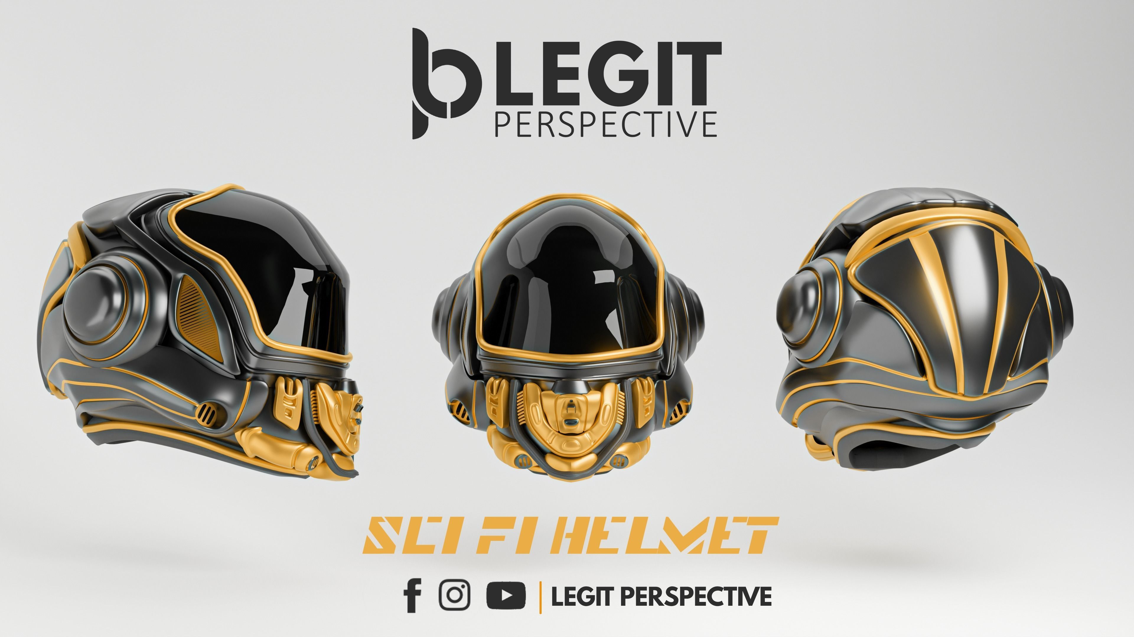 SCI FI HELMET Low-poly 3D model_1