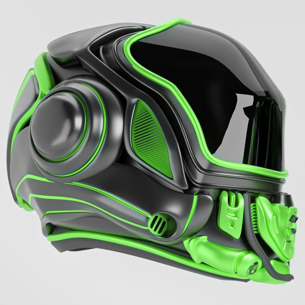 SCI FI HELMET Low-poly 3D model_4