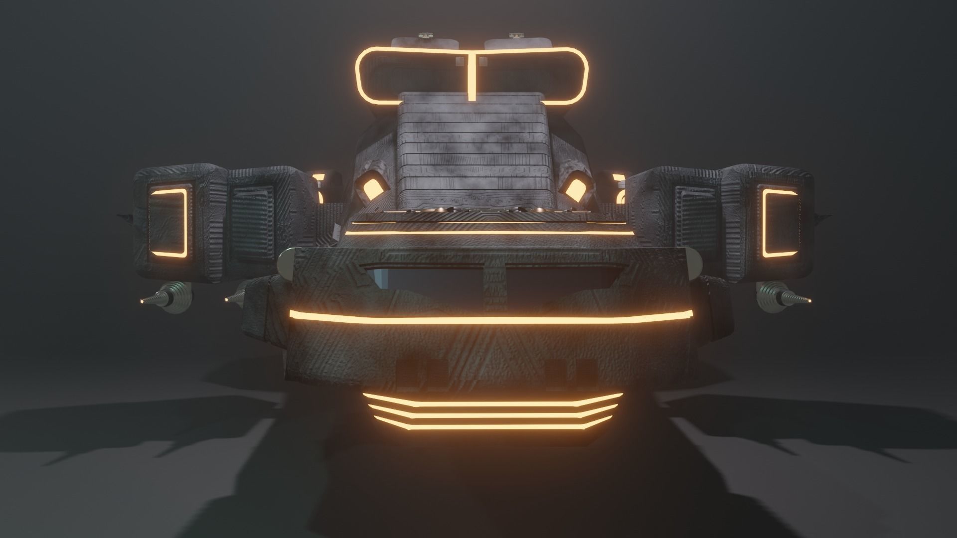 Sci Fi SpaceShip Low-poly 3D model_1