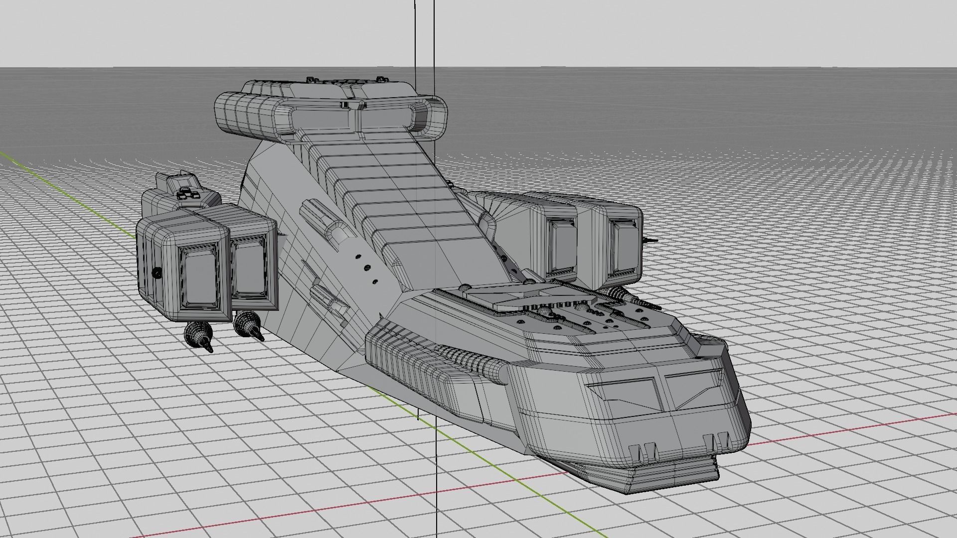 Sci Fi SpaceShip Low-poly 3D model_3