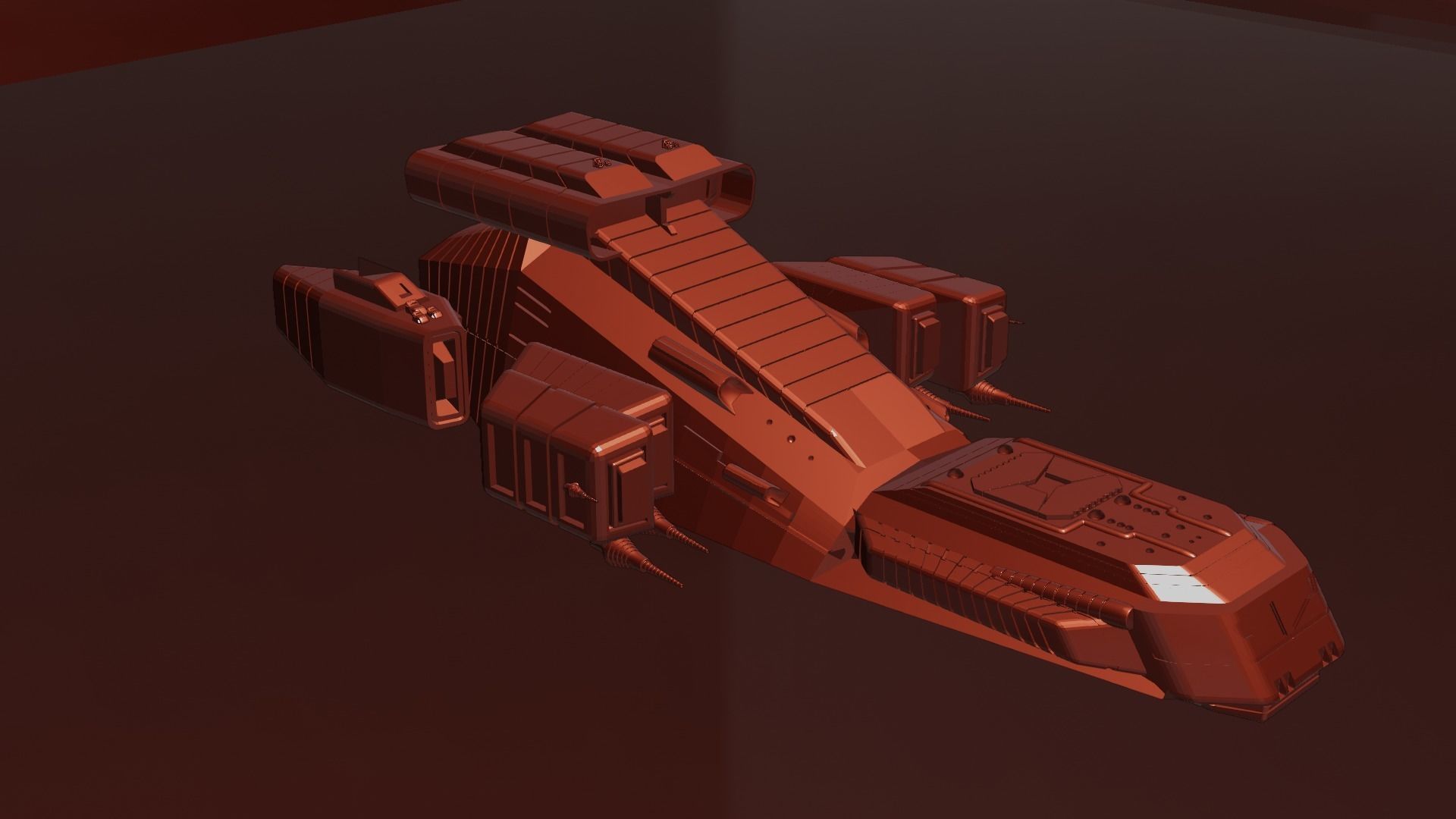 Sci Fi SpaceShip Low-poly 3D model_4