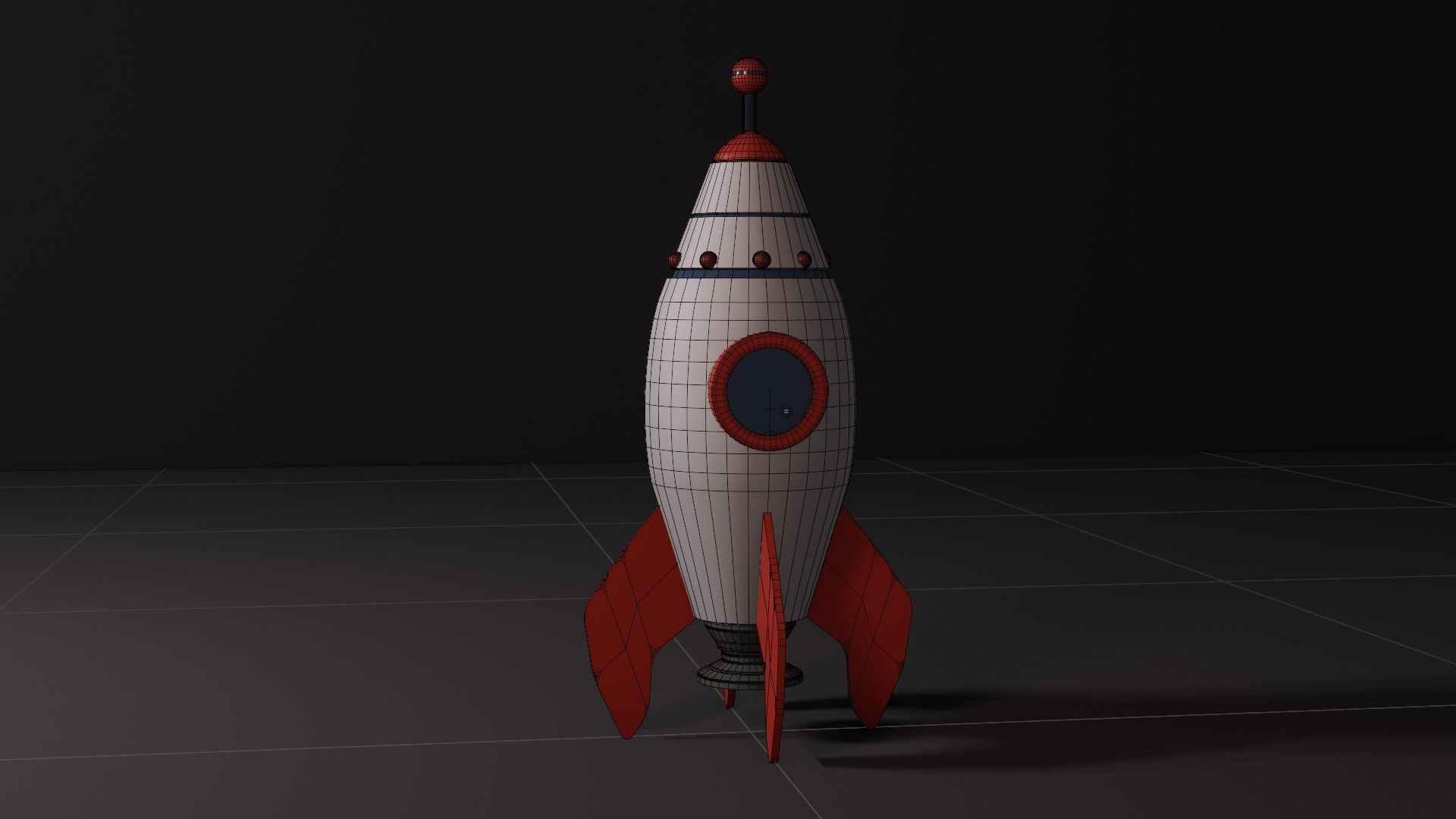 Low Poly Rocket ship Free low-poly 3D model_4