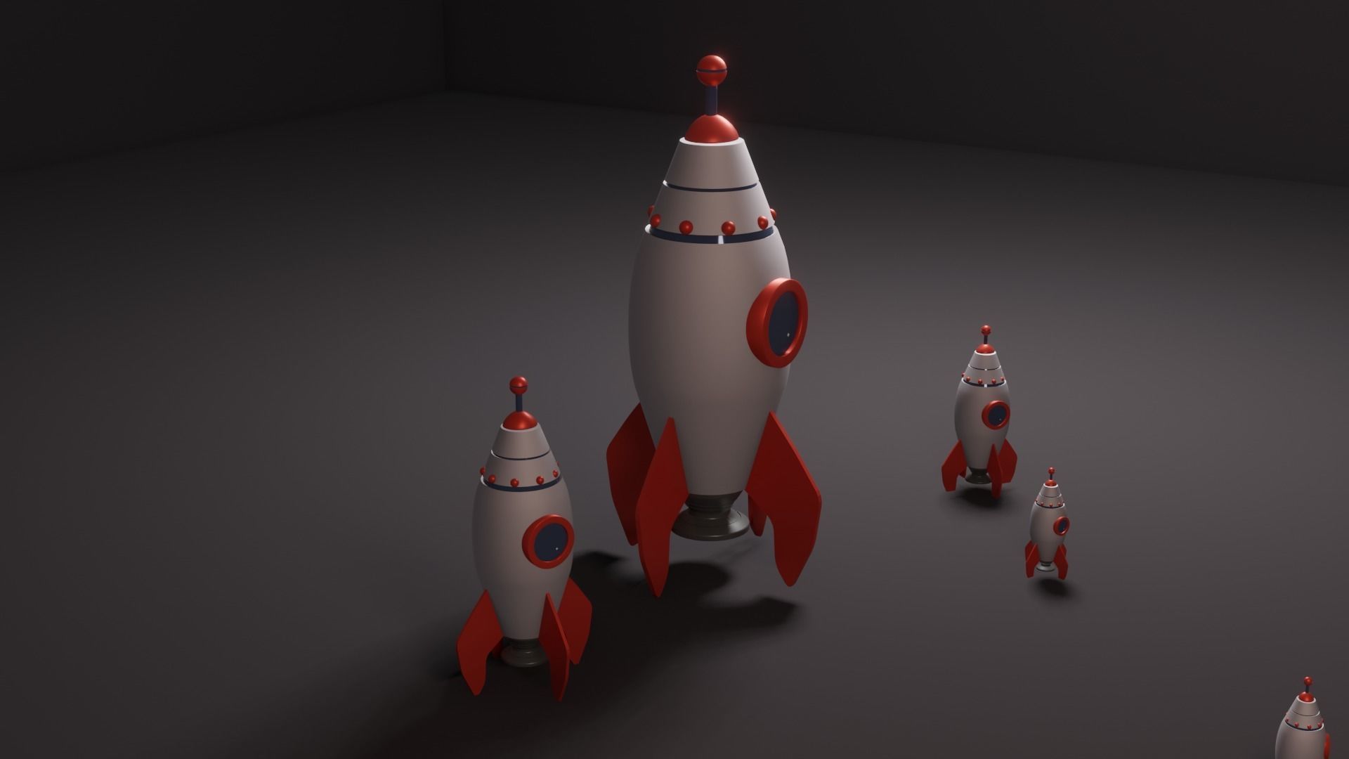 Low Poly Rocket ship Free low-poly 3D model_2